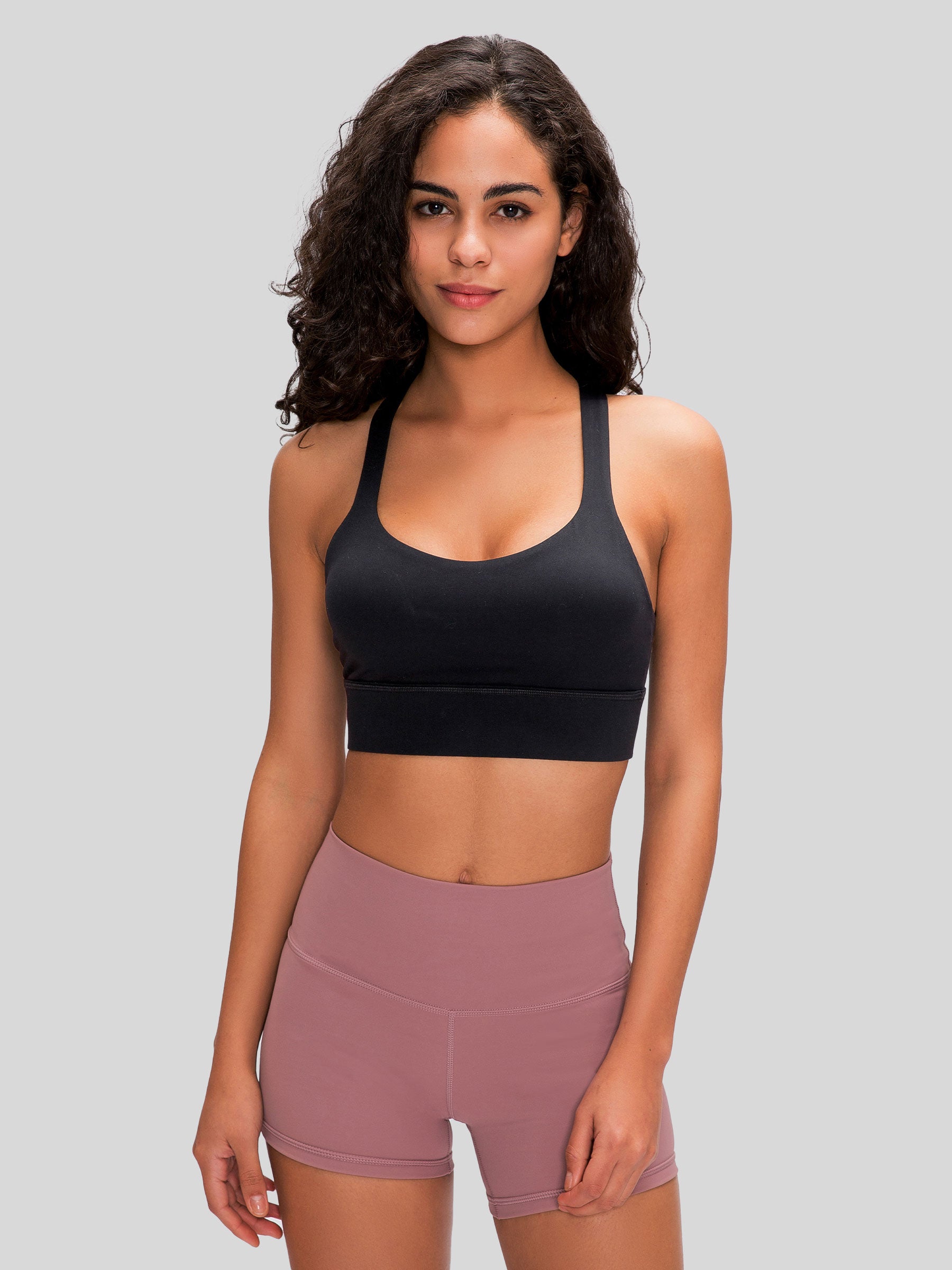 Womens Cross Back Sports Bra black