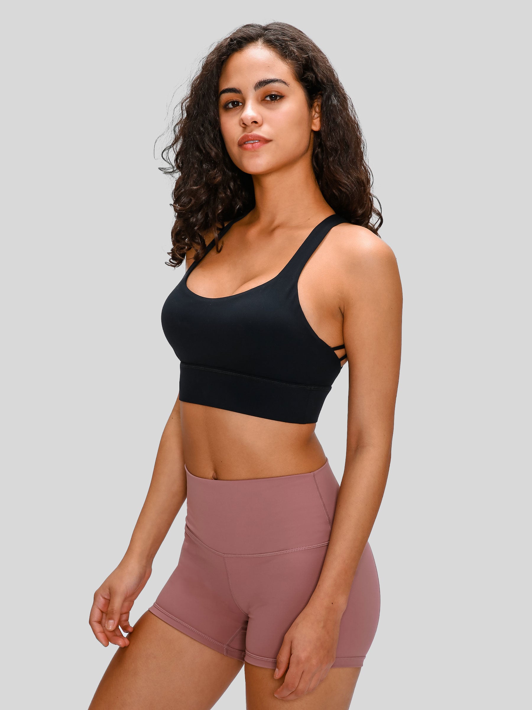 Womens Cross Back Sports Bra black