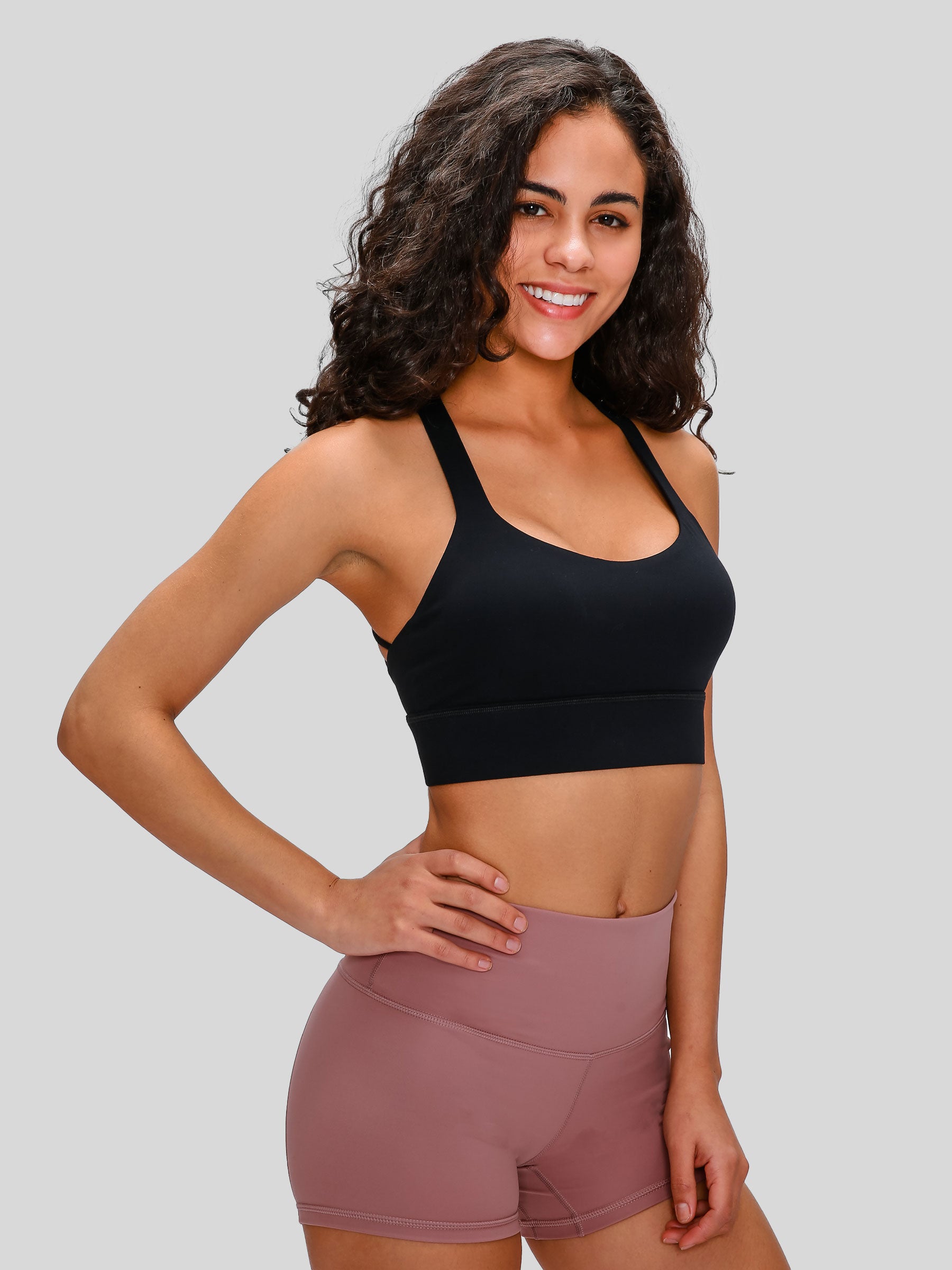 Womens Cross Back Sports Bra black