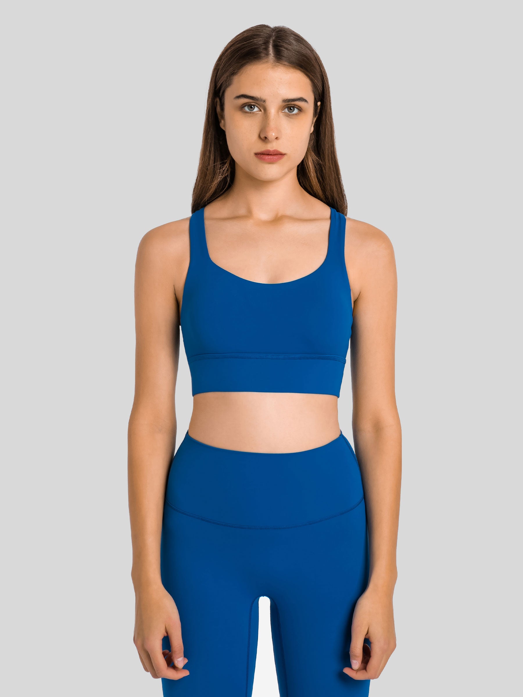 Womens Cross Back Sports Bra brilliant blue