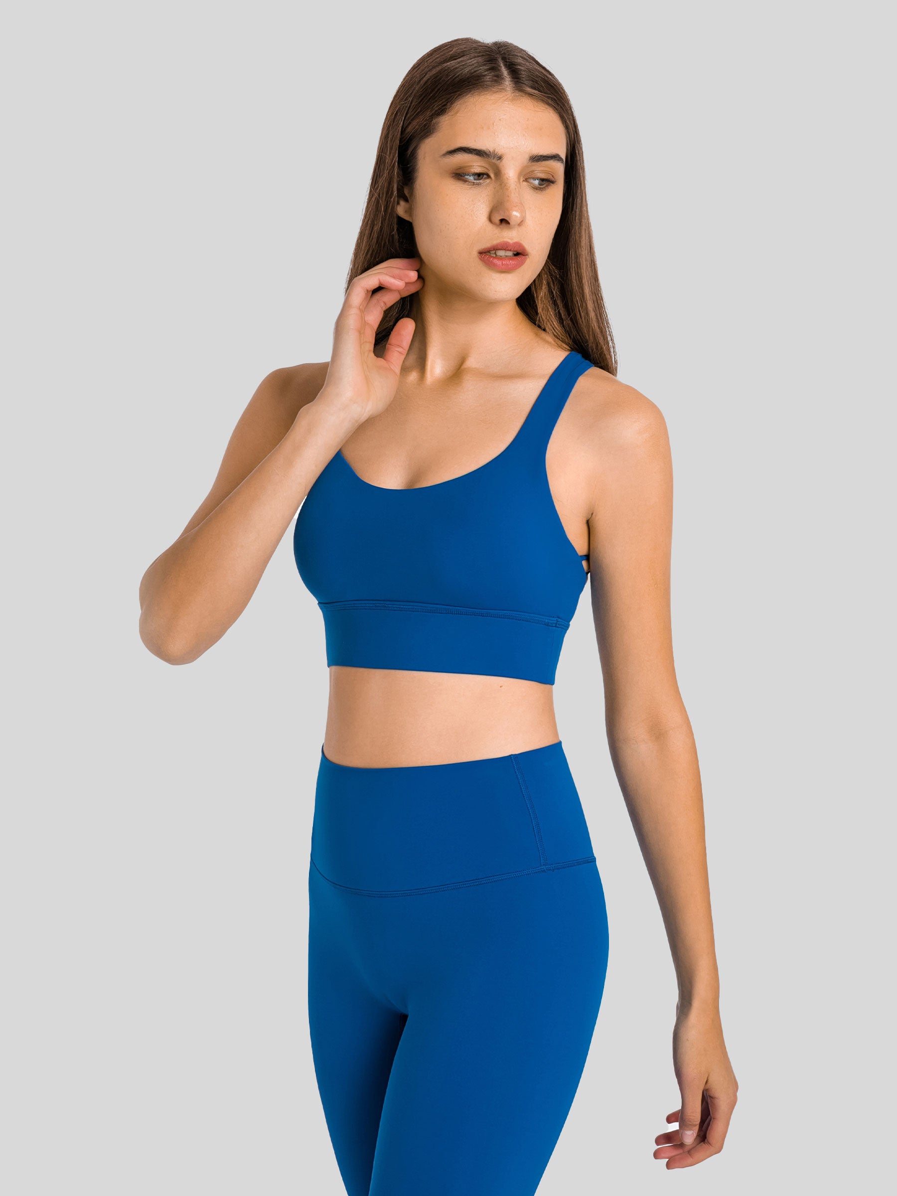 Womens Cross Back Sports Bra brilliant blue