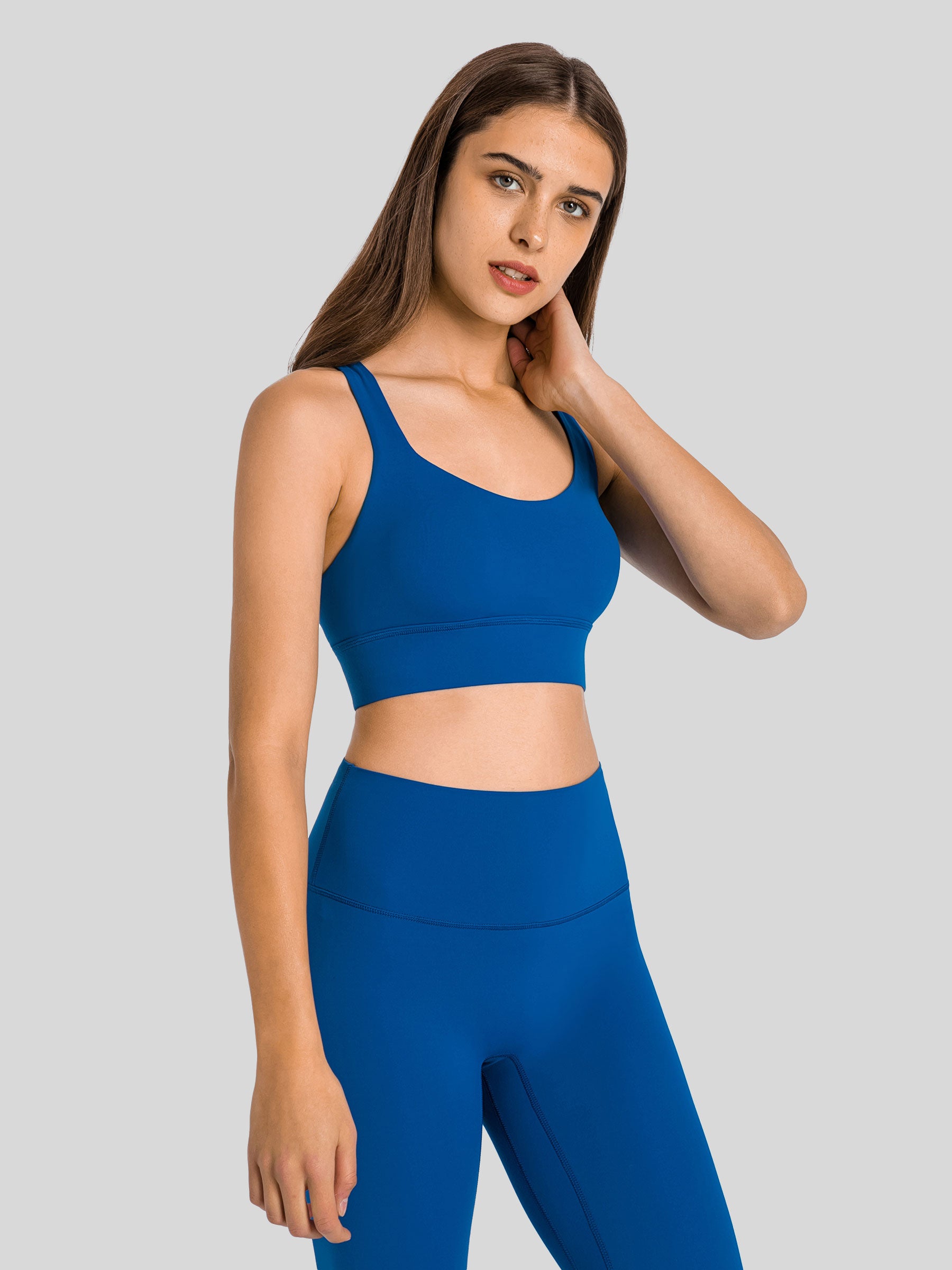 Womens Cross Back Sports Bra brilliant blue