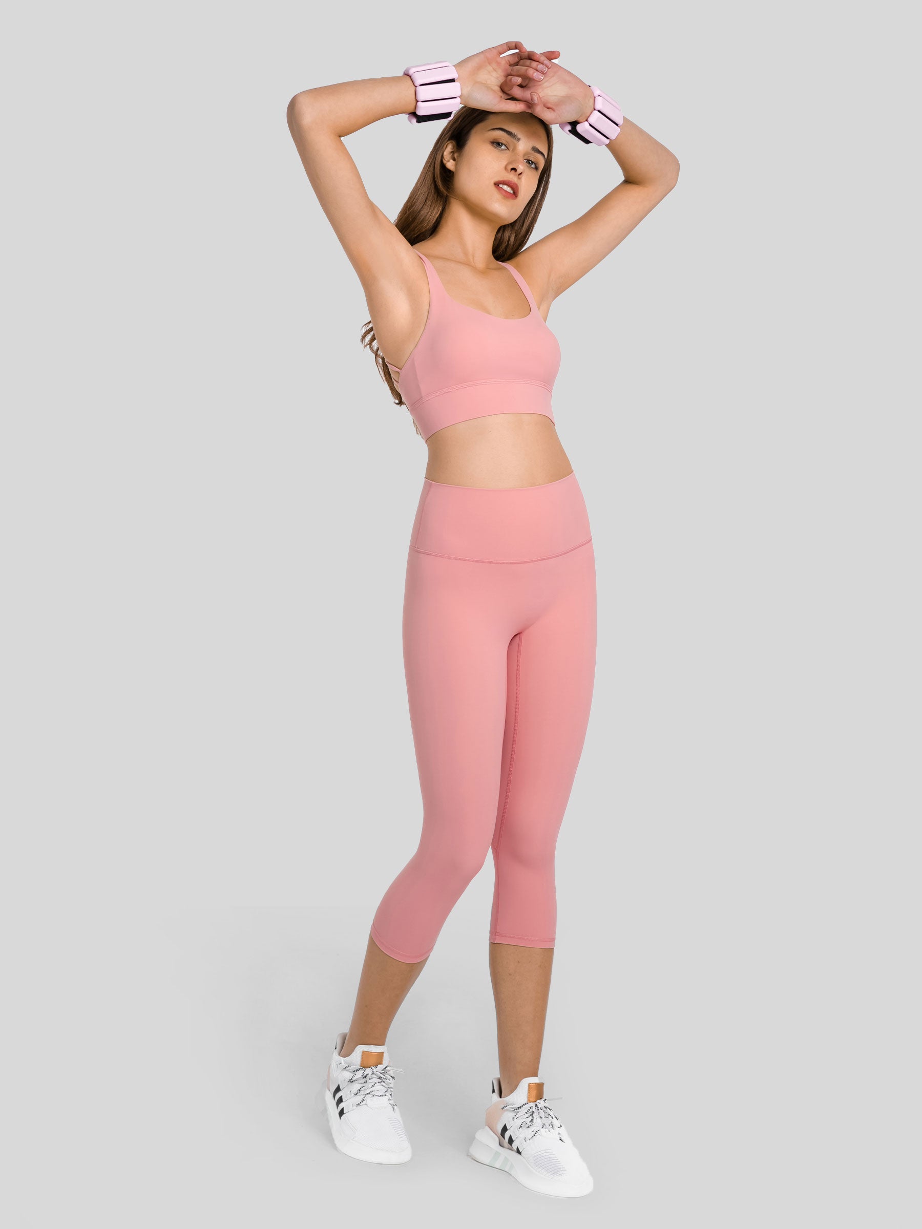 Womens Cross Back Sports Bra coral