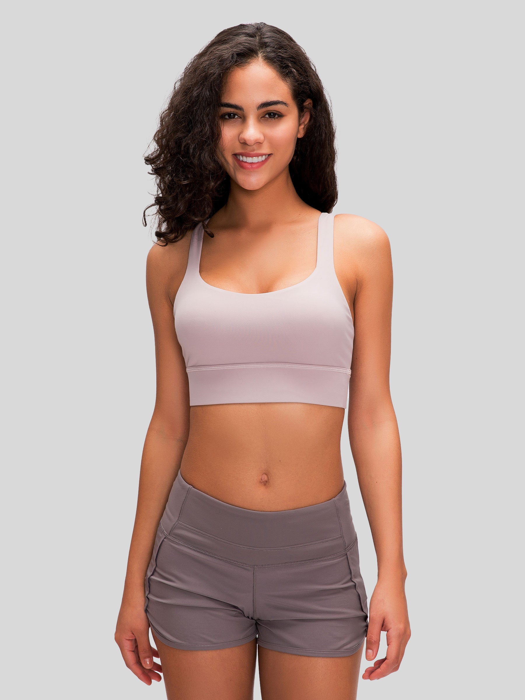 Womens Cross Back Sports Bra dark pink