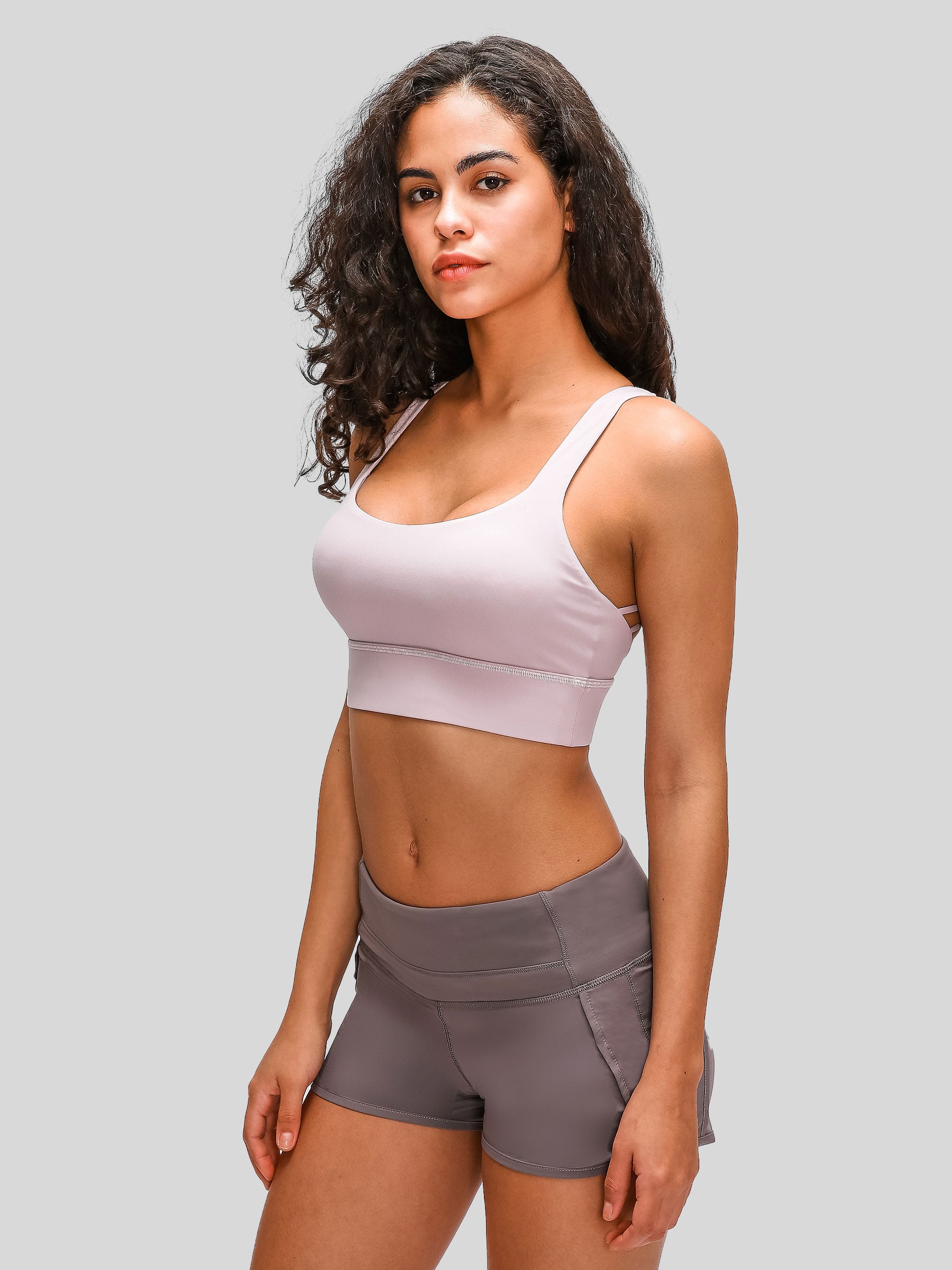 Womens Cross Back Sports Bra dark pink