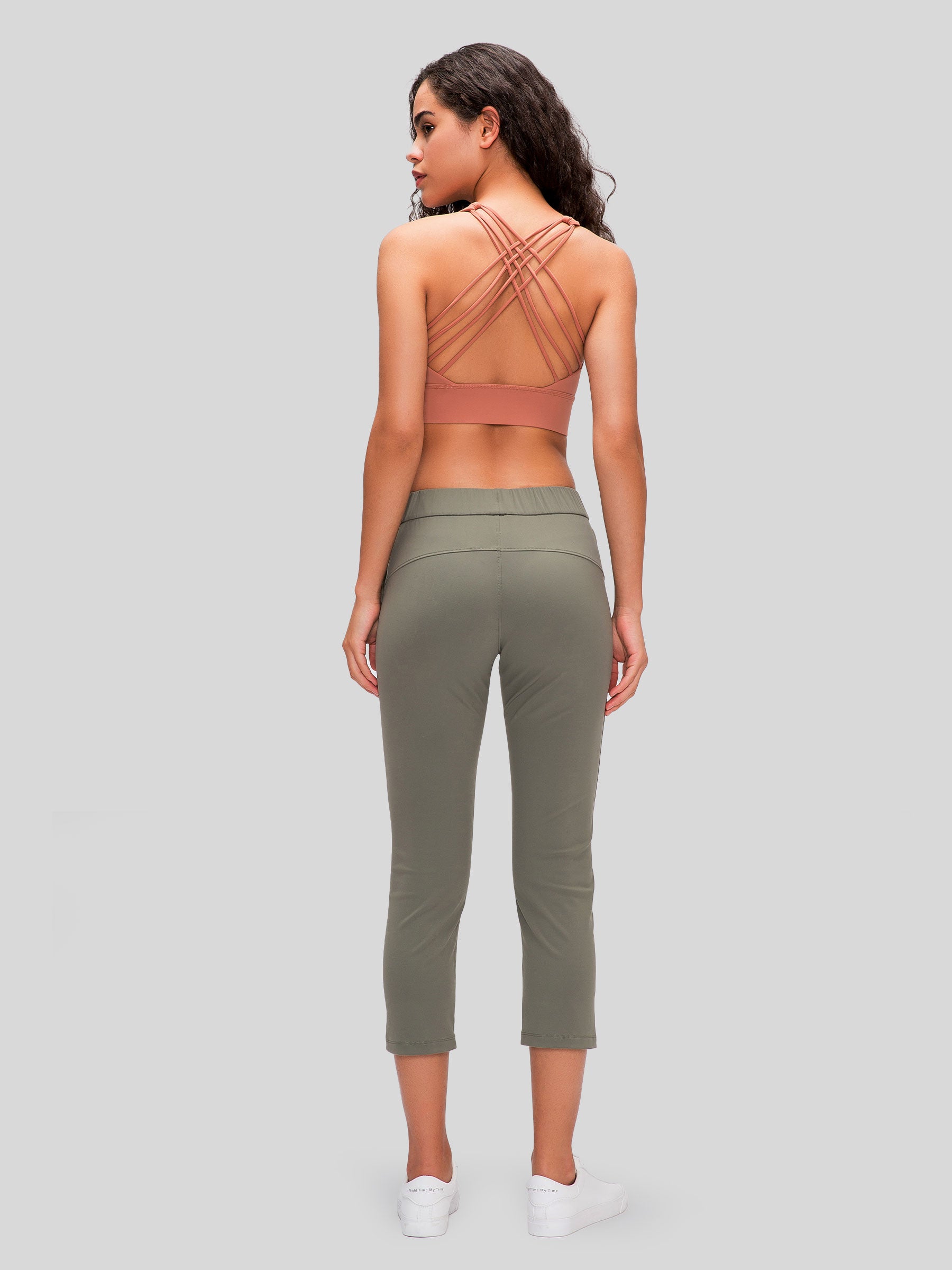 Womens Cross Back Sports Bra light mahogany