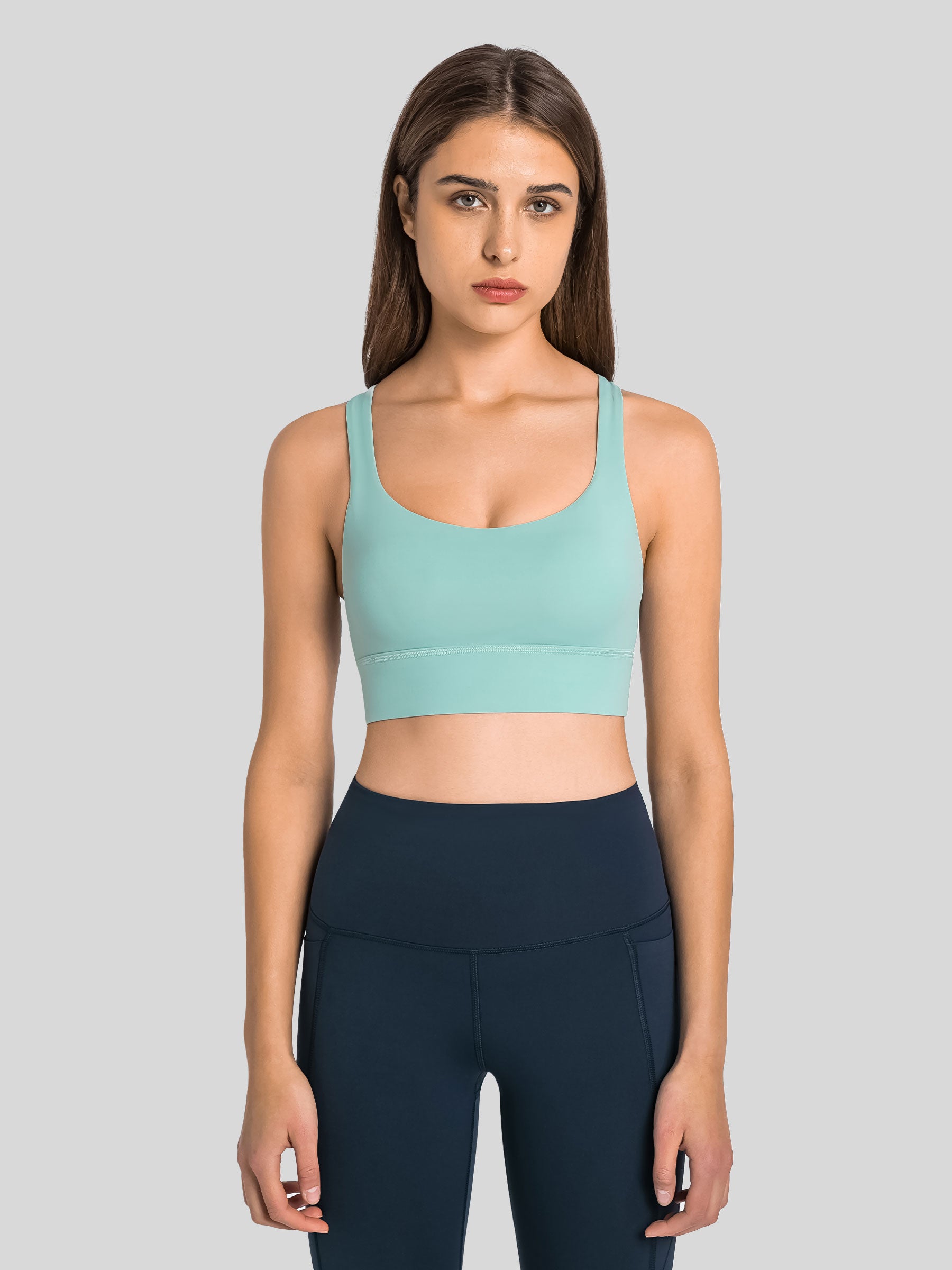 Womens Cross Back Sports Bra mint green