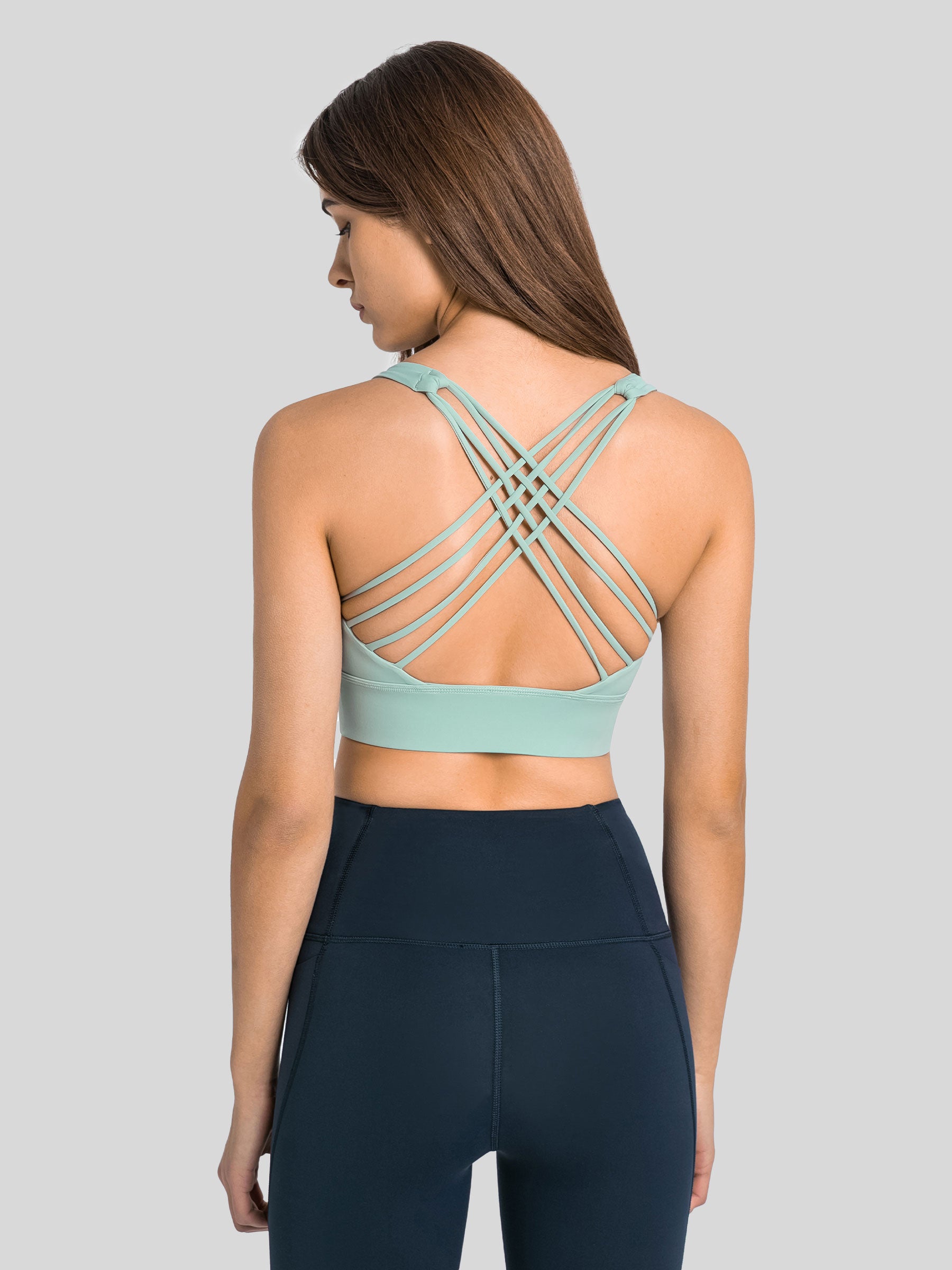 Womens Cross Back Sports Bra mint green