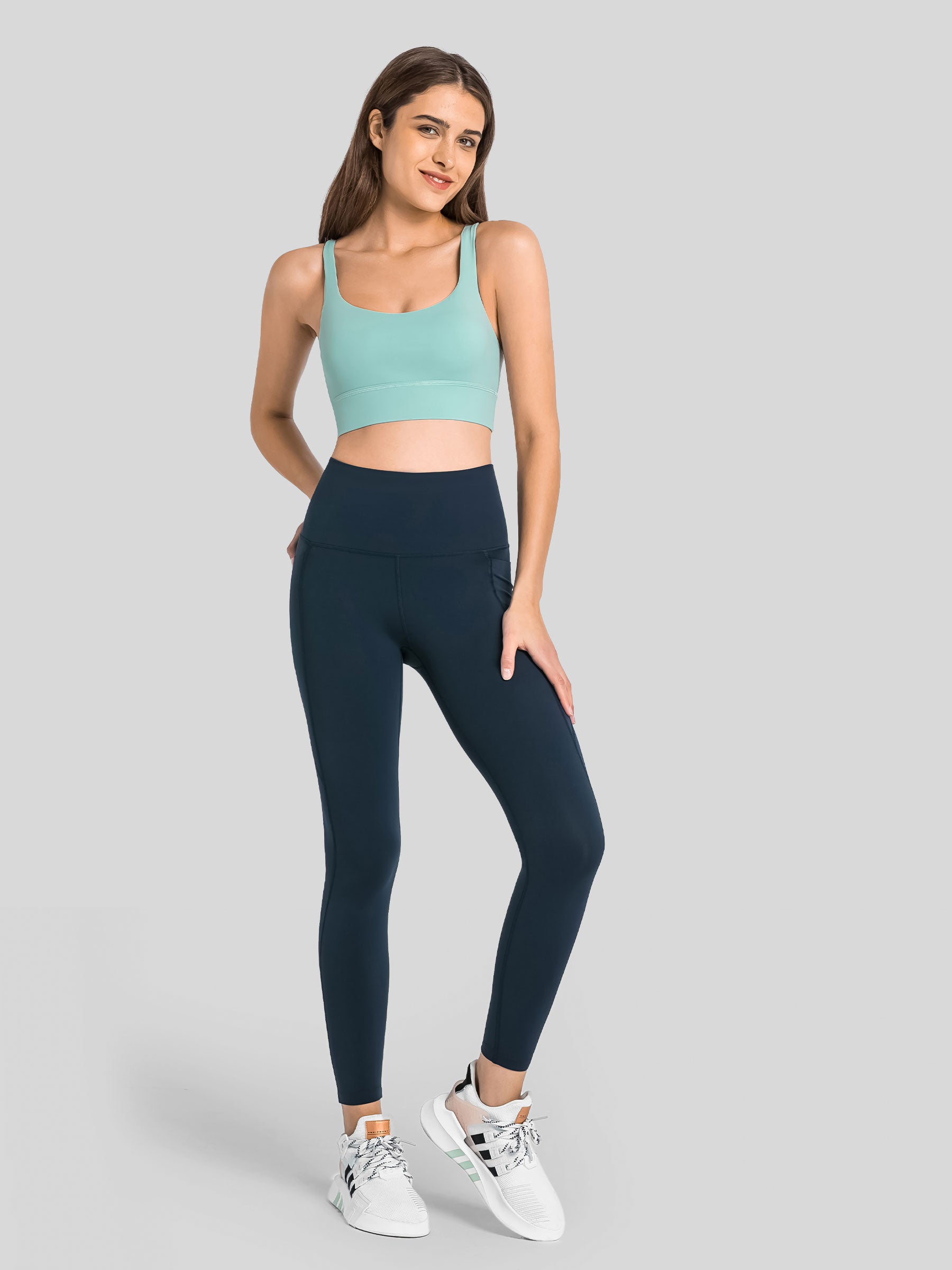 Womens Cross Back Sports Bra mint green