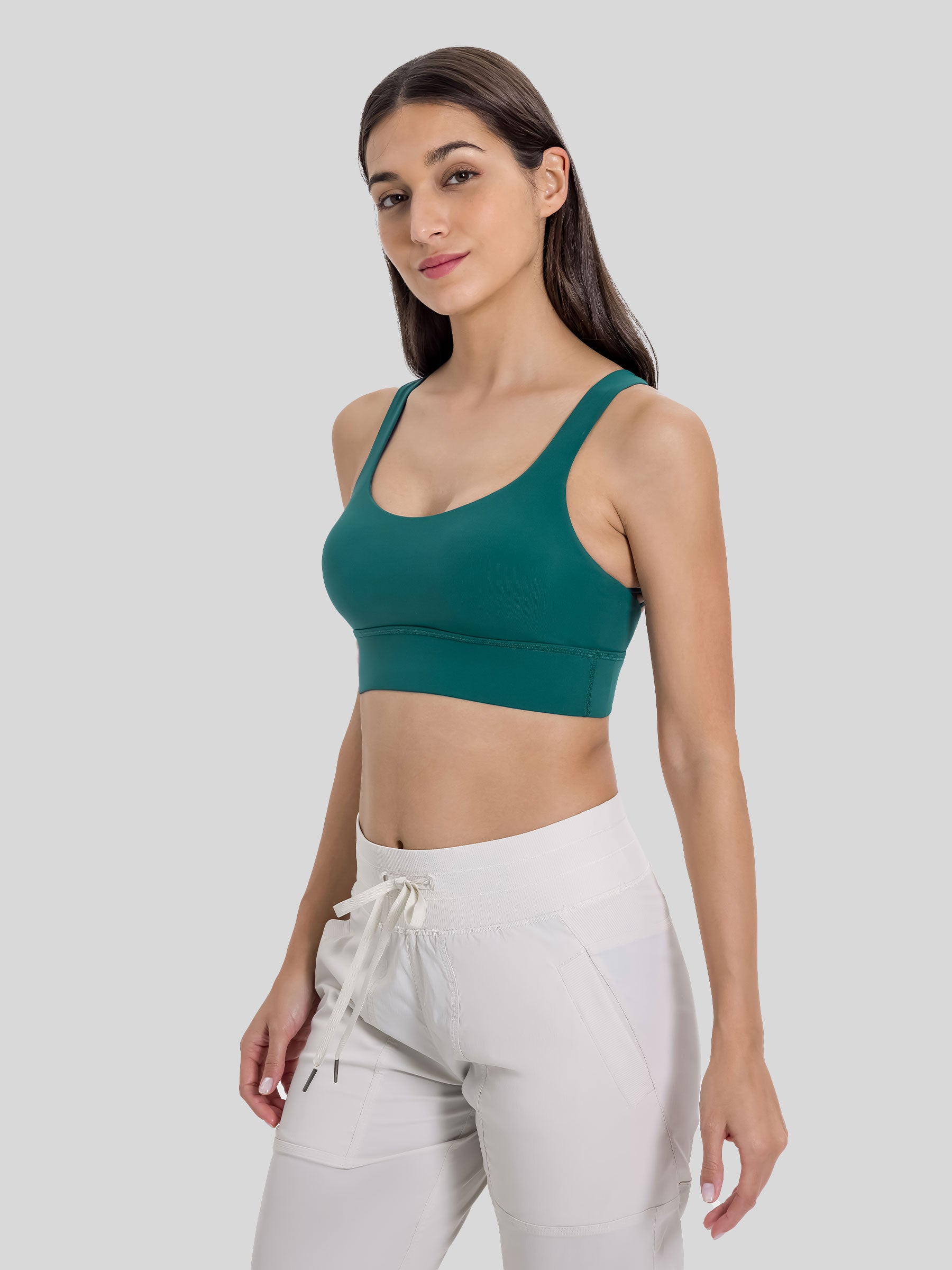 Womens Cross Back Sports Bra teal