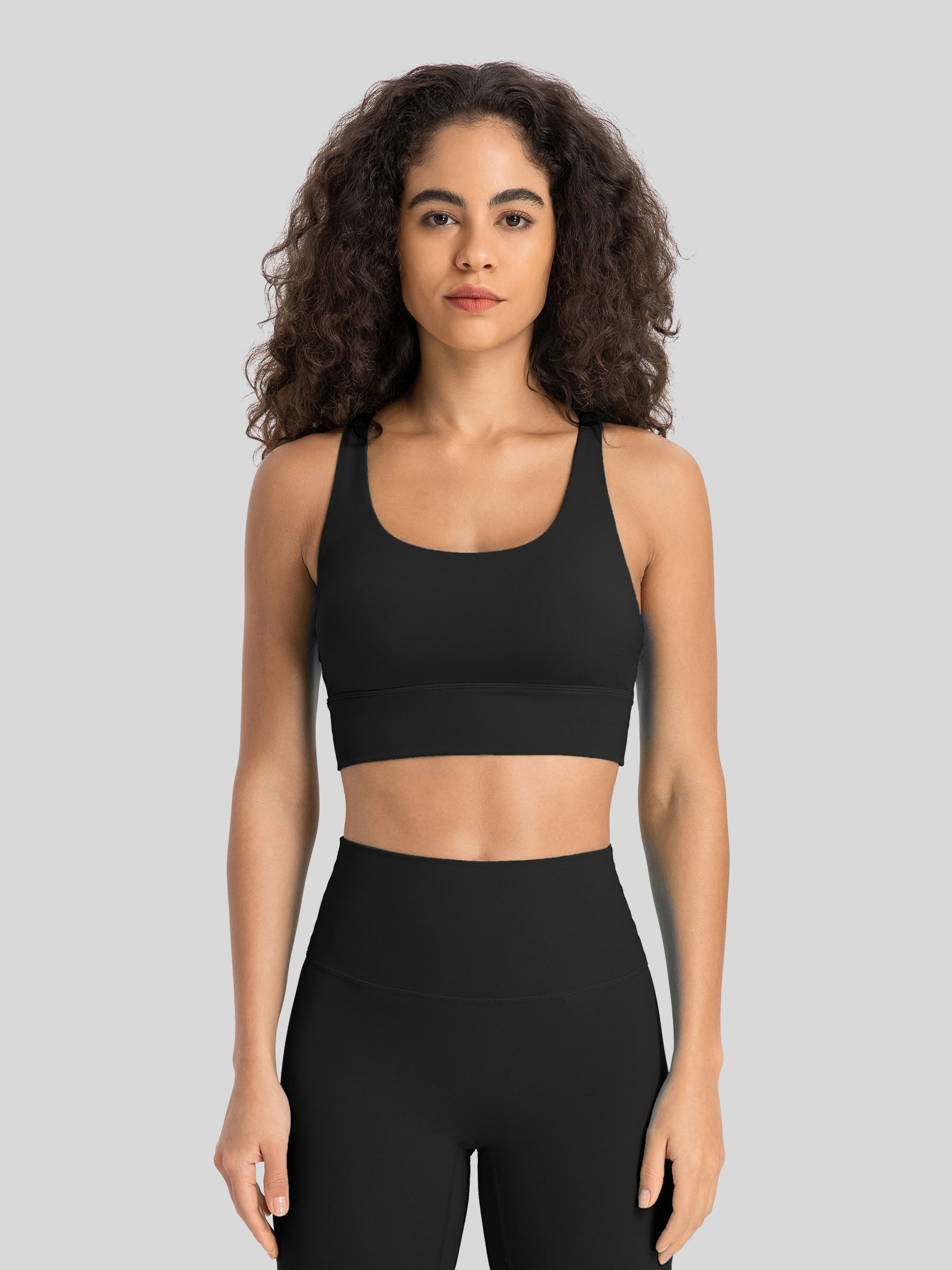 Womens Cross Back Yoga Bra black