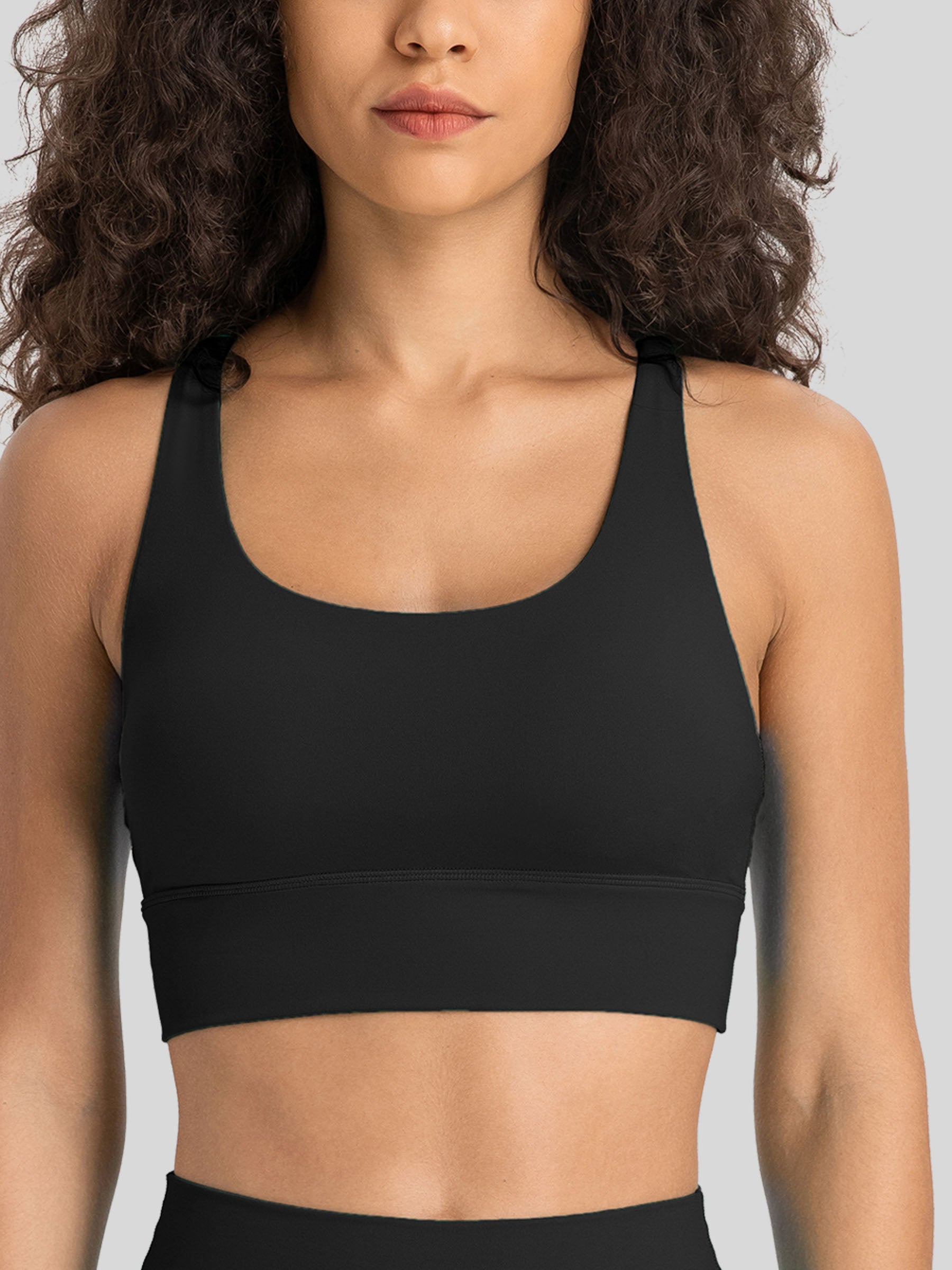 Womens Cross Back Yoga Bra black