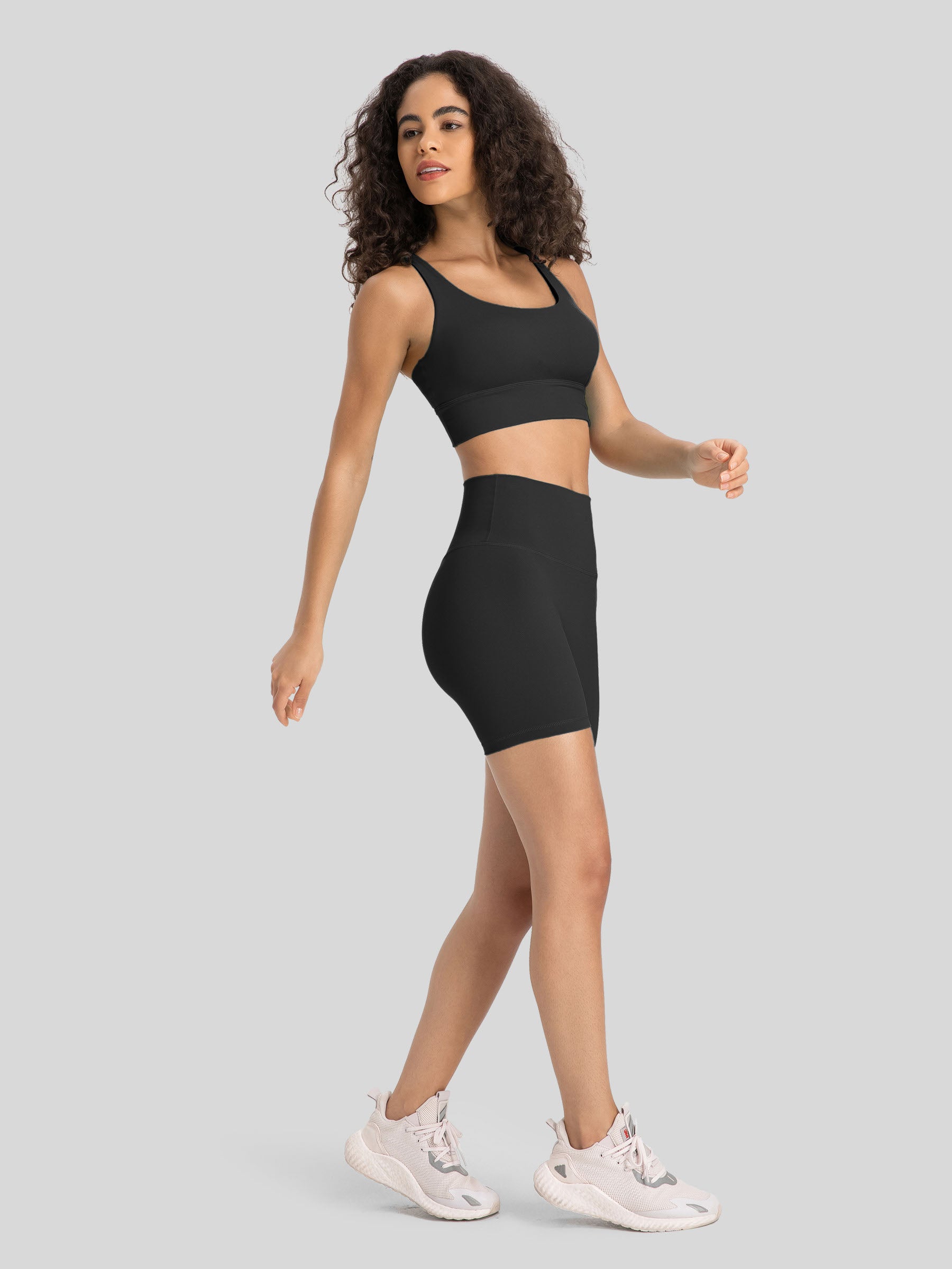 Womens Cross Back Yoga Bra black