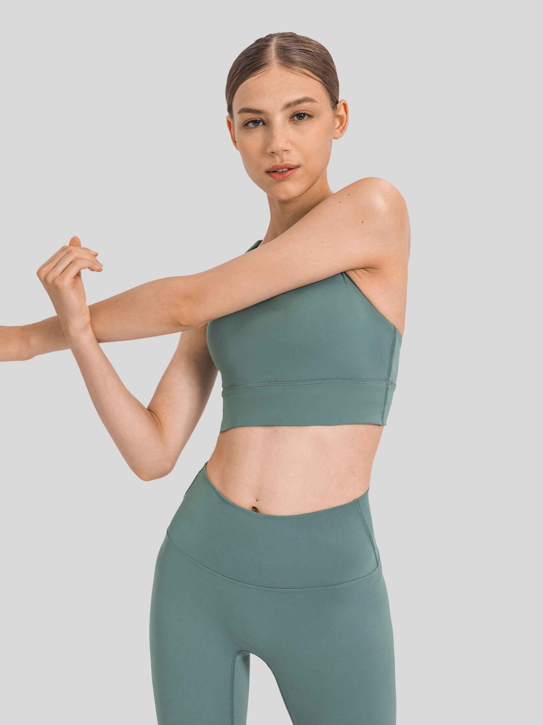 Womens Cross Back Yoga Bra cloud blue