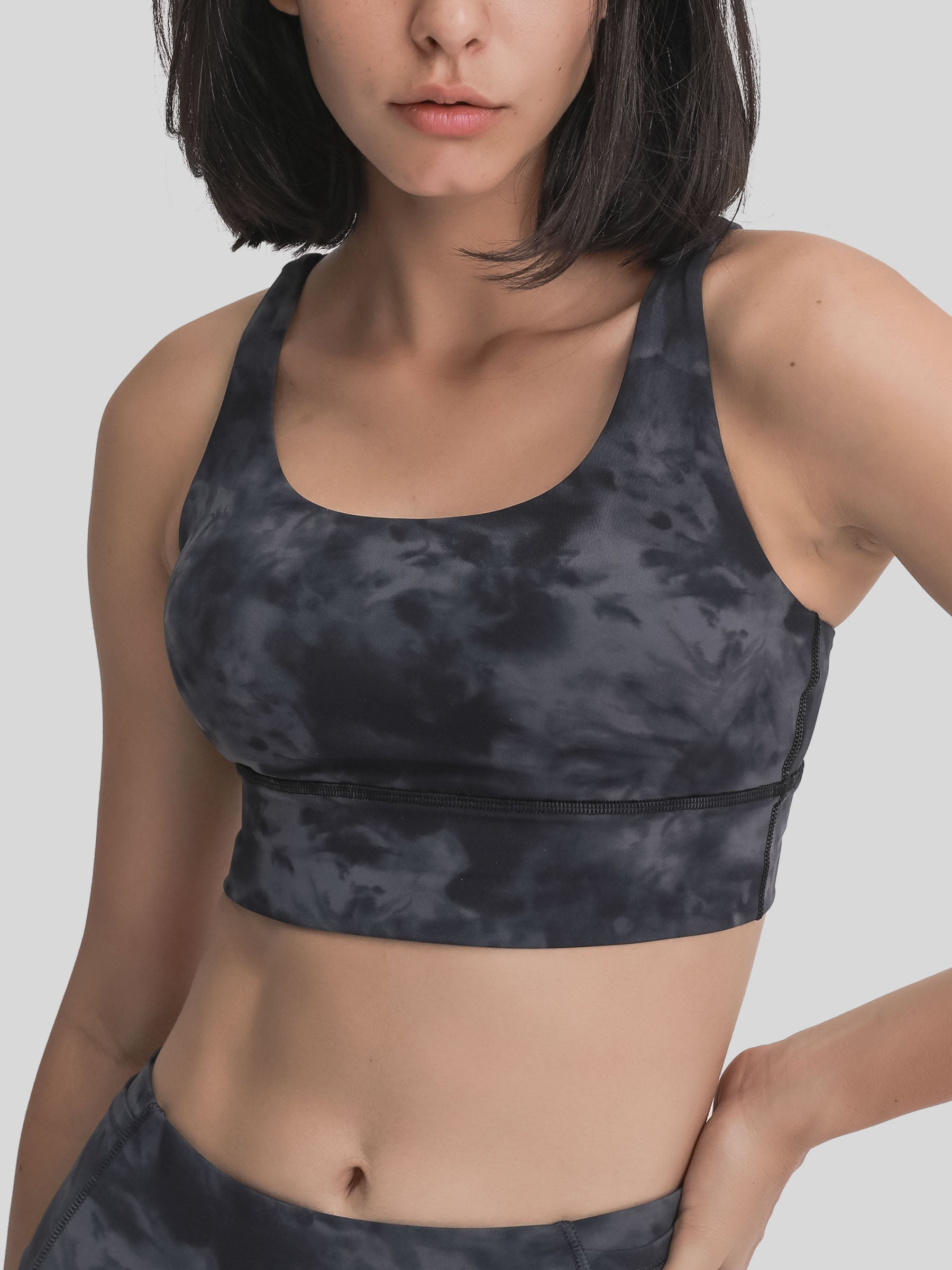 Womens Cross Back Yoga Bra graphite gray