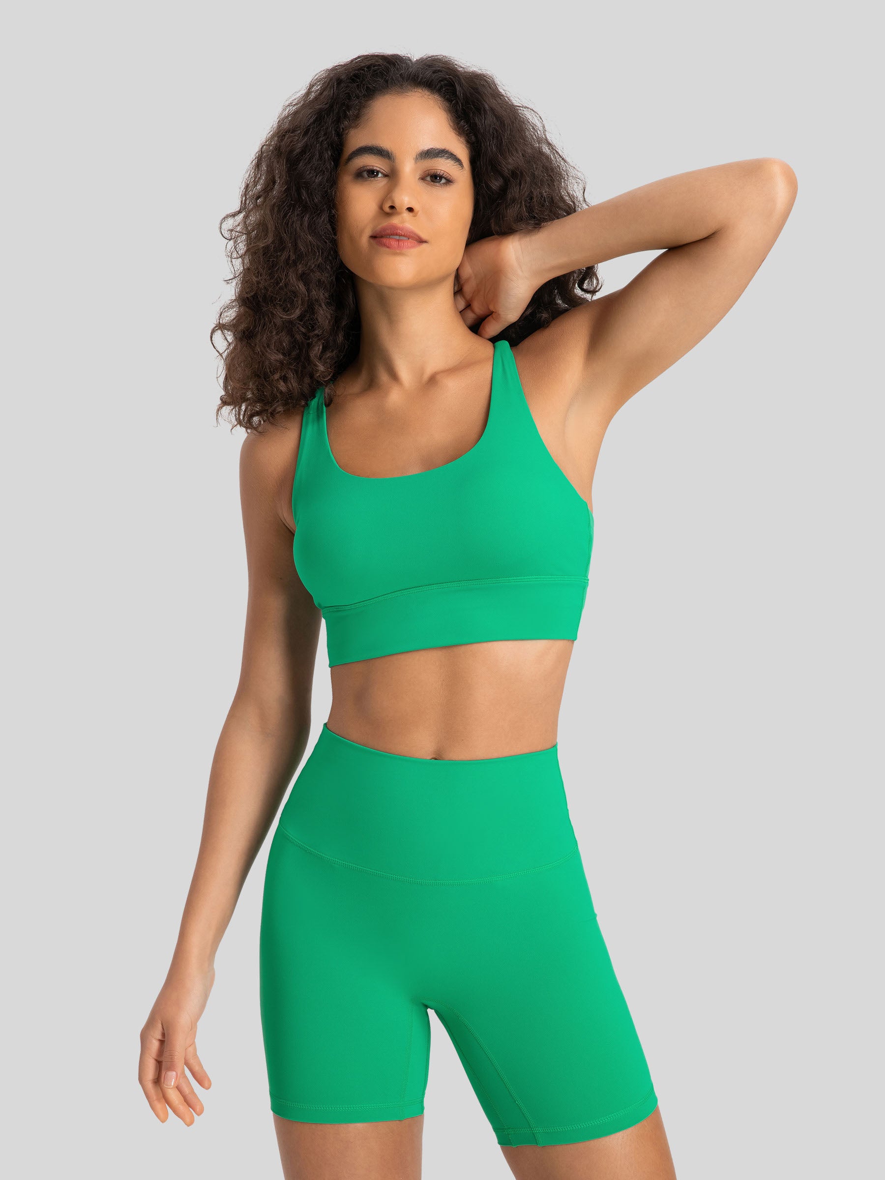 Womens Cross Back Yoga Bra green