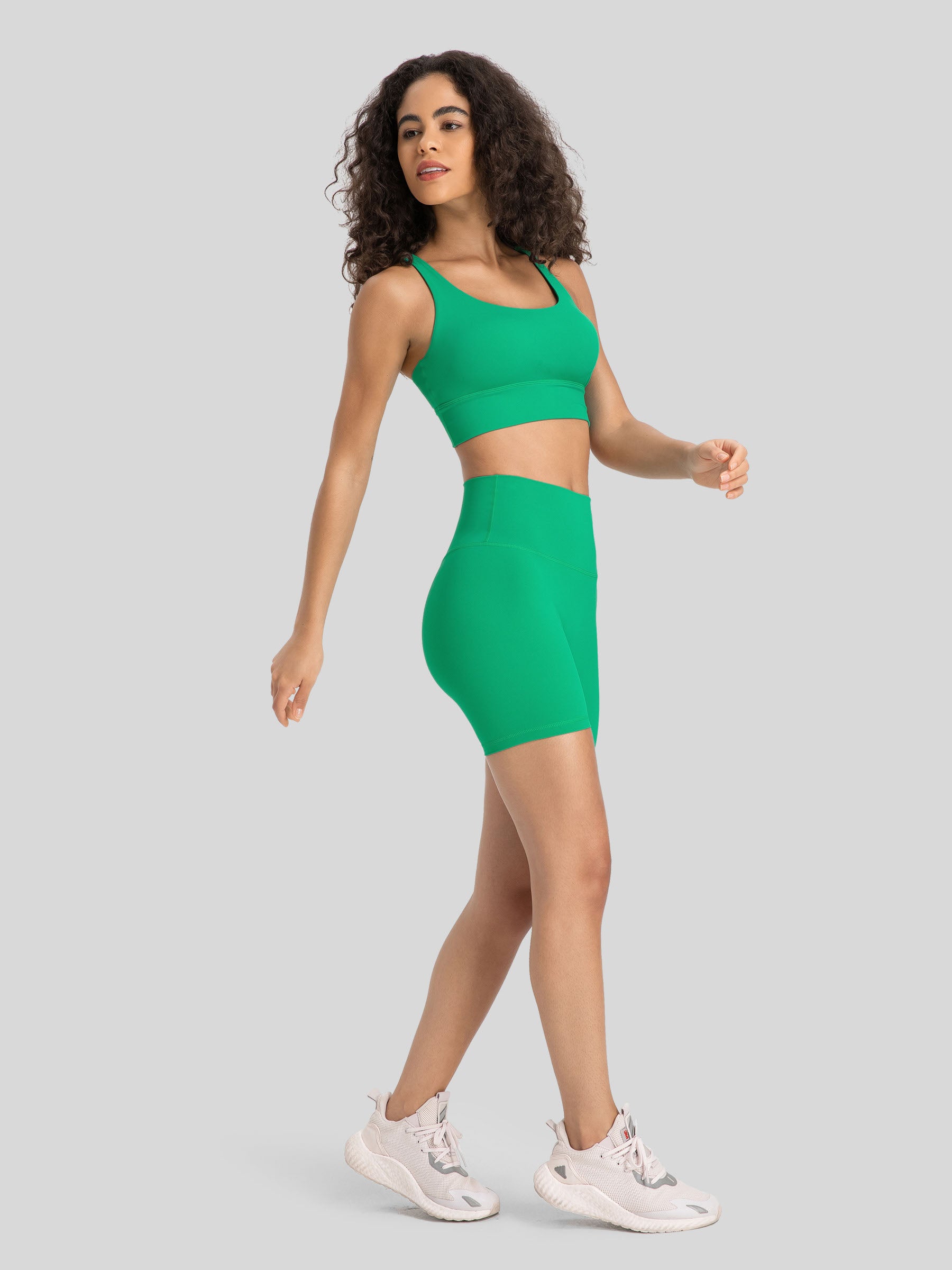 Womens Cross Back Yoga Bra green