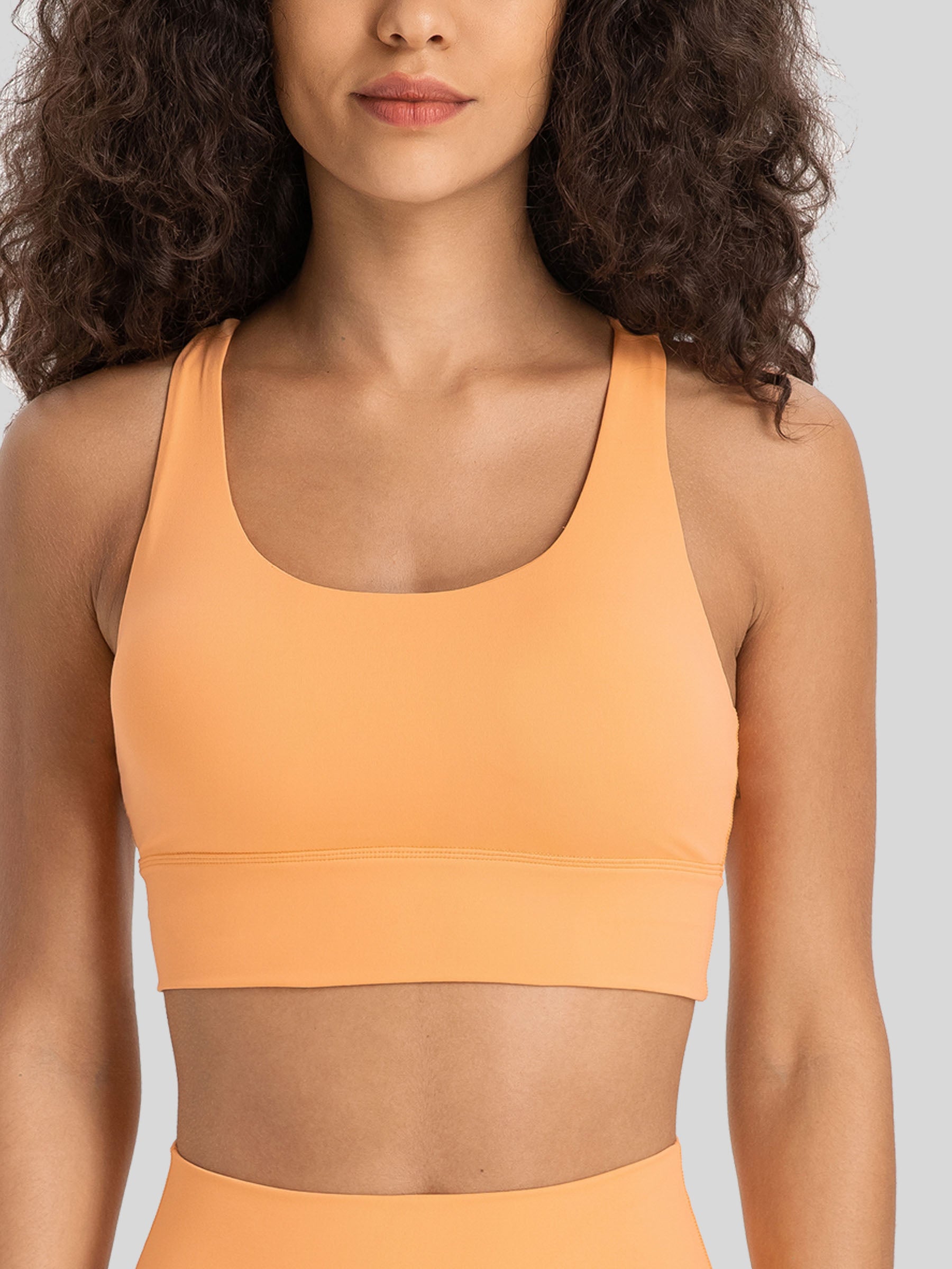 Womens Cross Back Yoga Bra orange