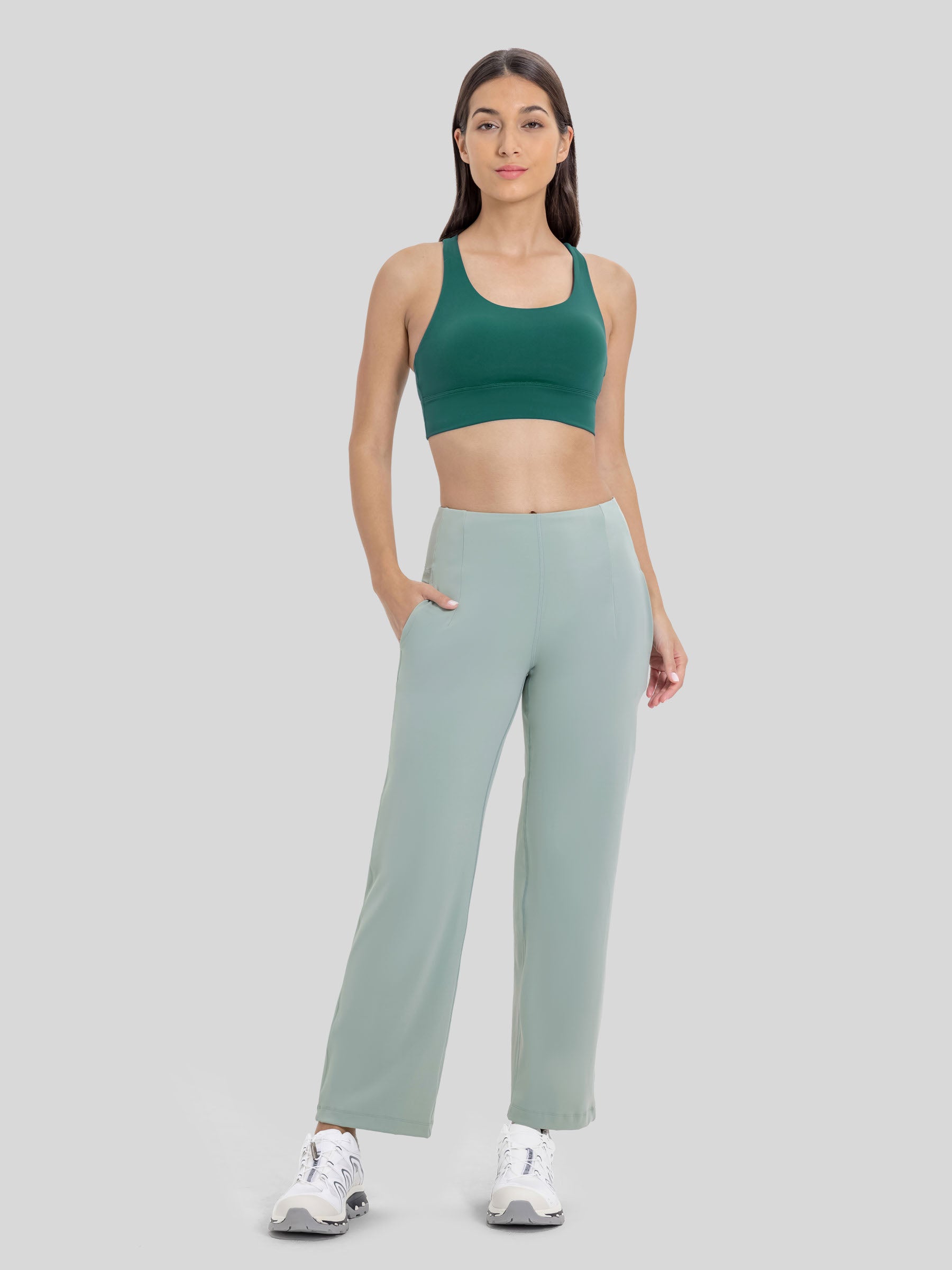 Womens Cross Back Yoga Bra teal