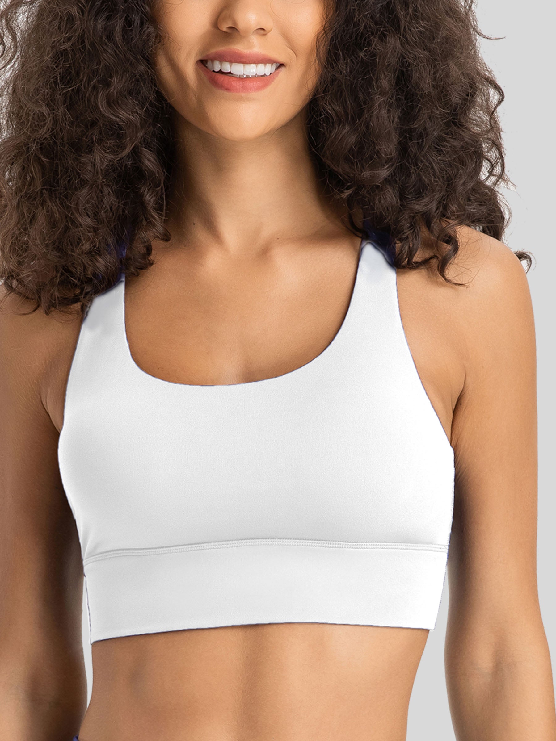 Womens Cross Back Yoga Bra white