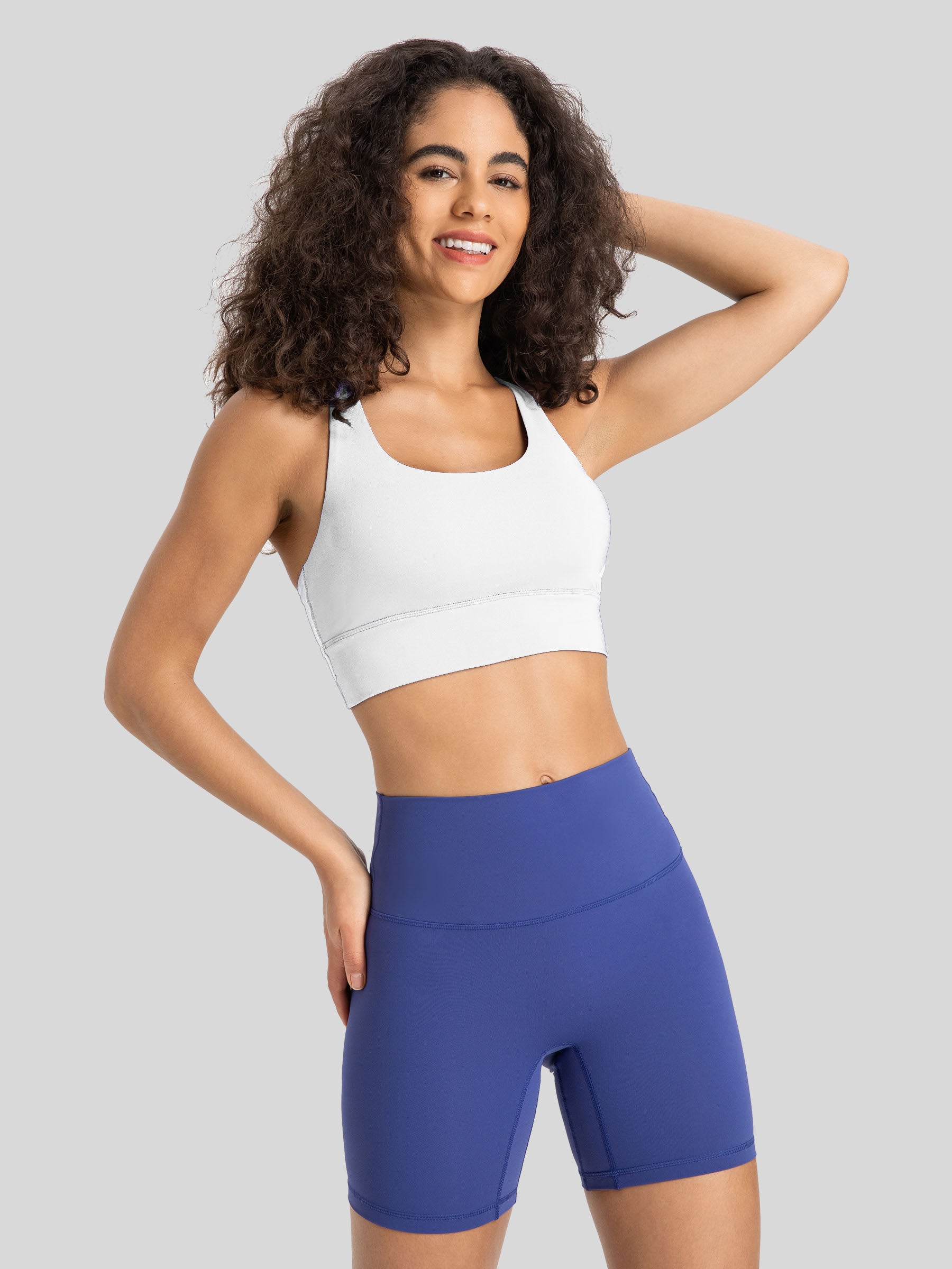 Womens Cross Back Yoga Bra white