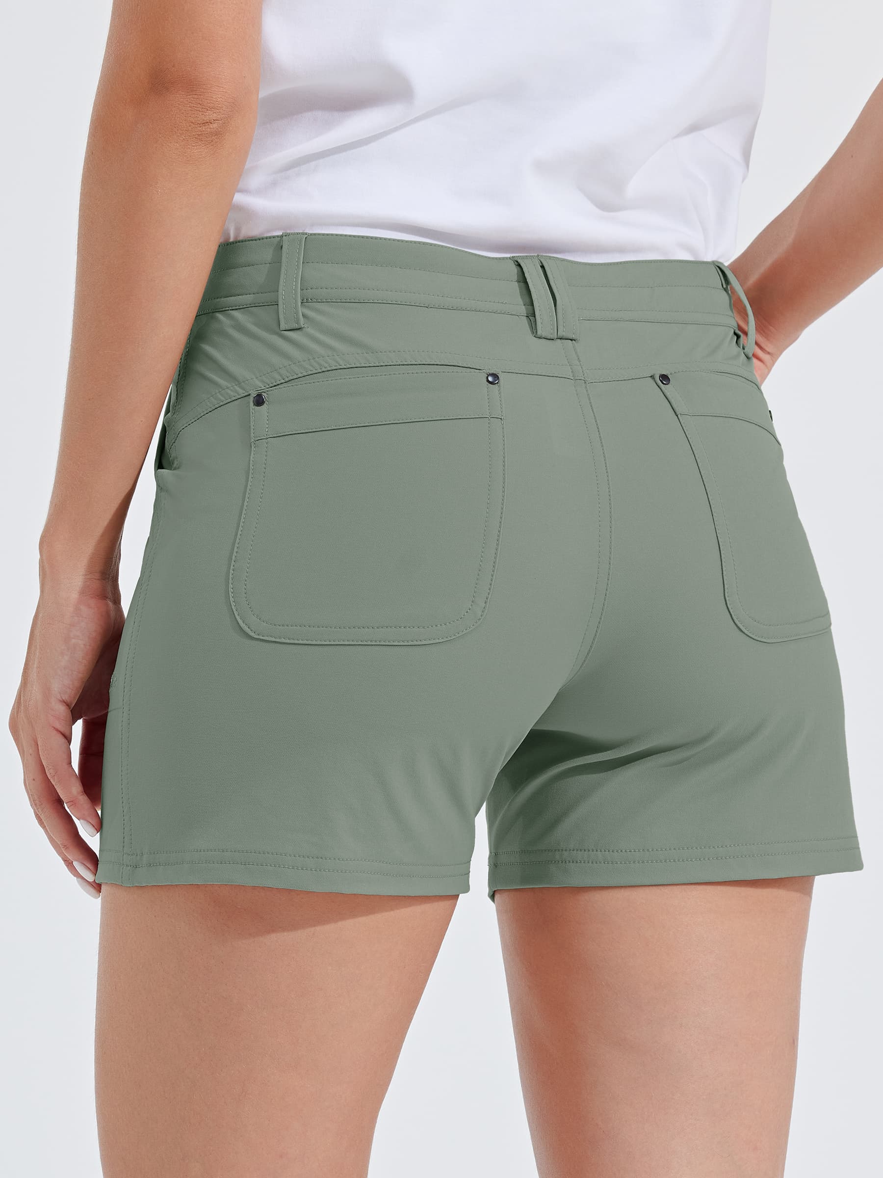 Womens Hiking Shorts 4.5 Inch sage green4