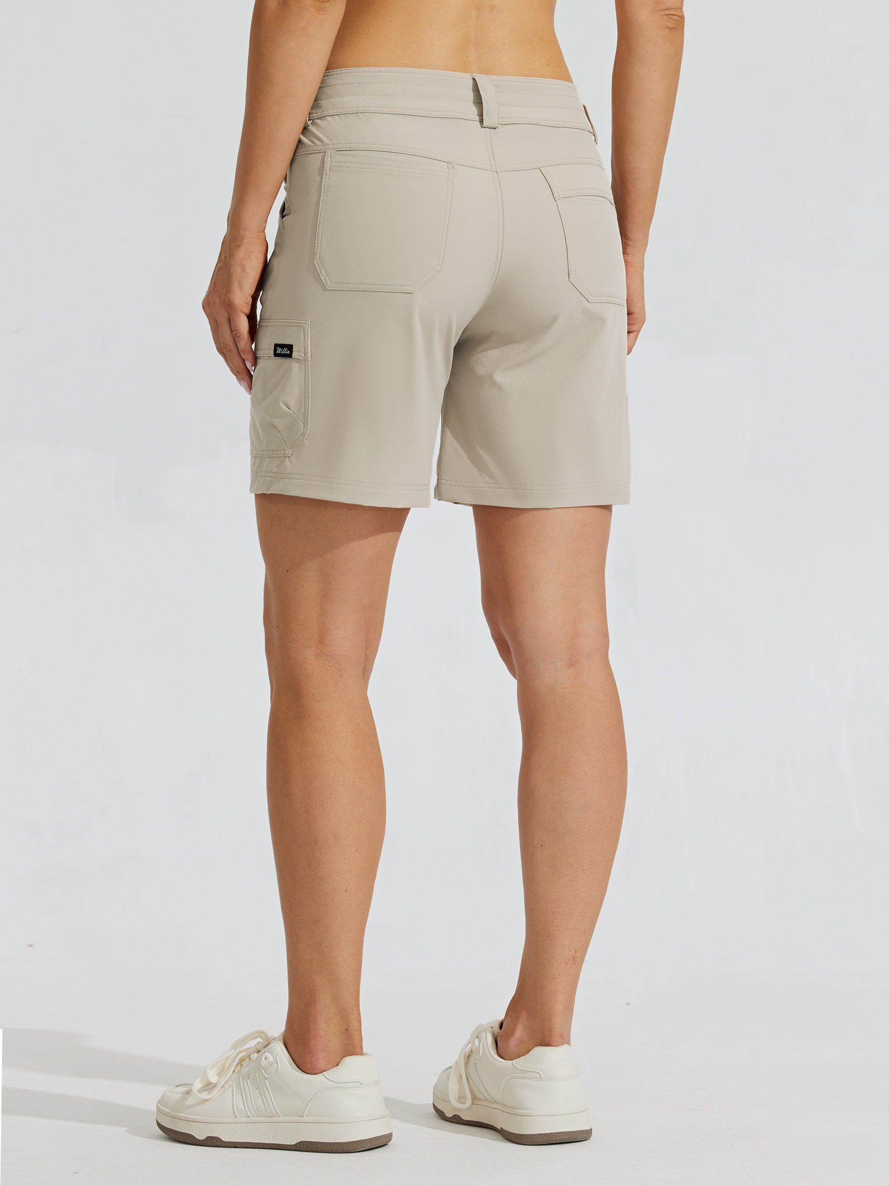 Womens High Waist Cargo Shorts 7 Inch khaki4