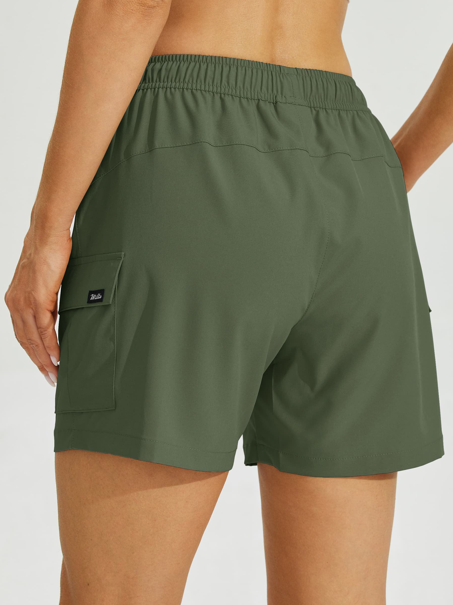 Willit Women's Hiking Workout Shorts in army green3