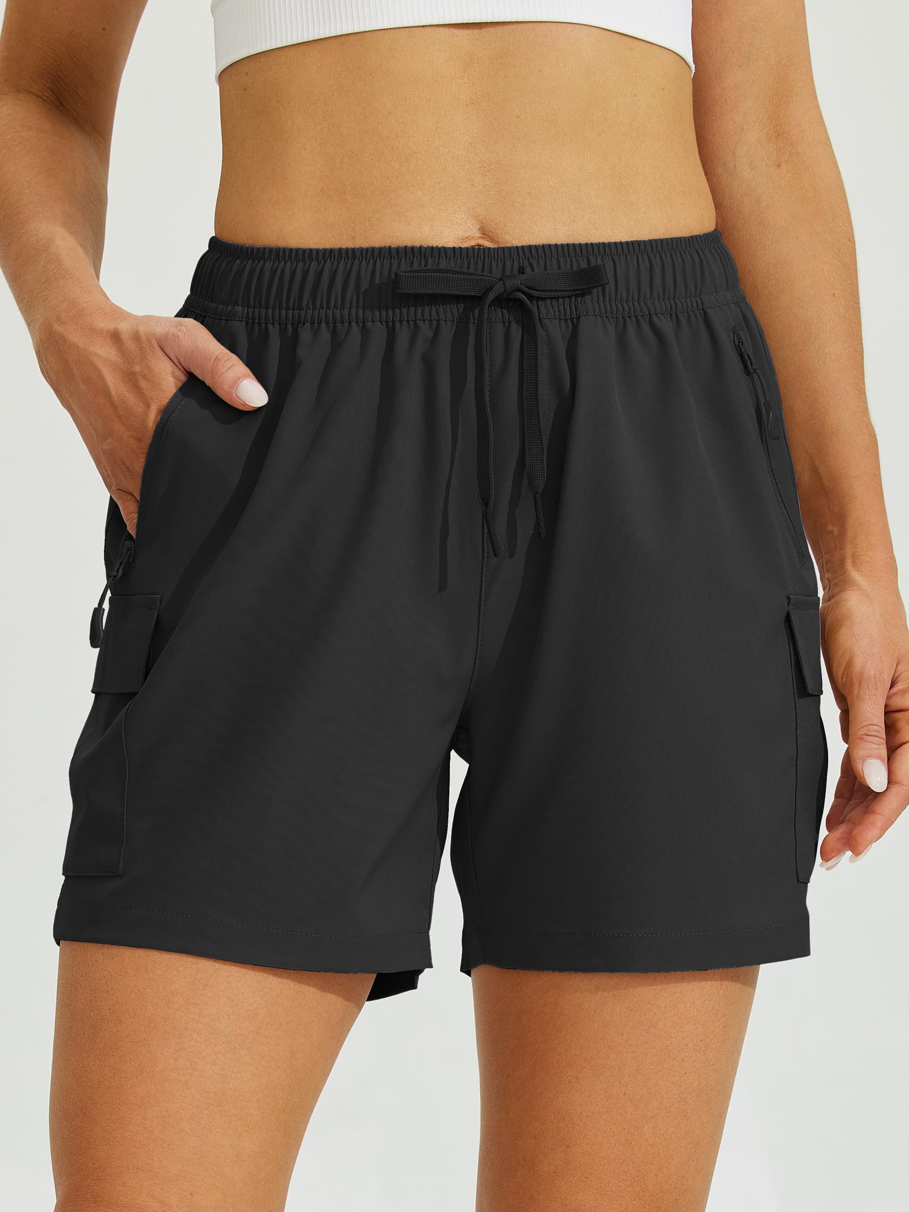 Willit Women's Hiking Workout Shorts in black1