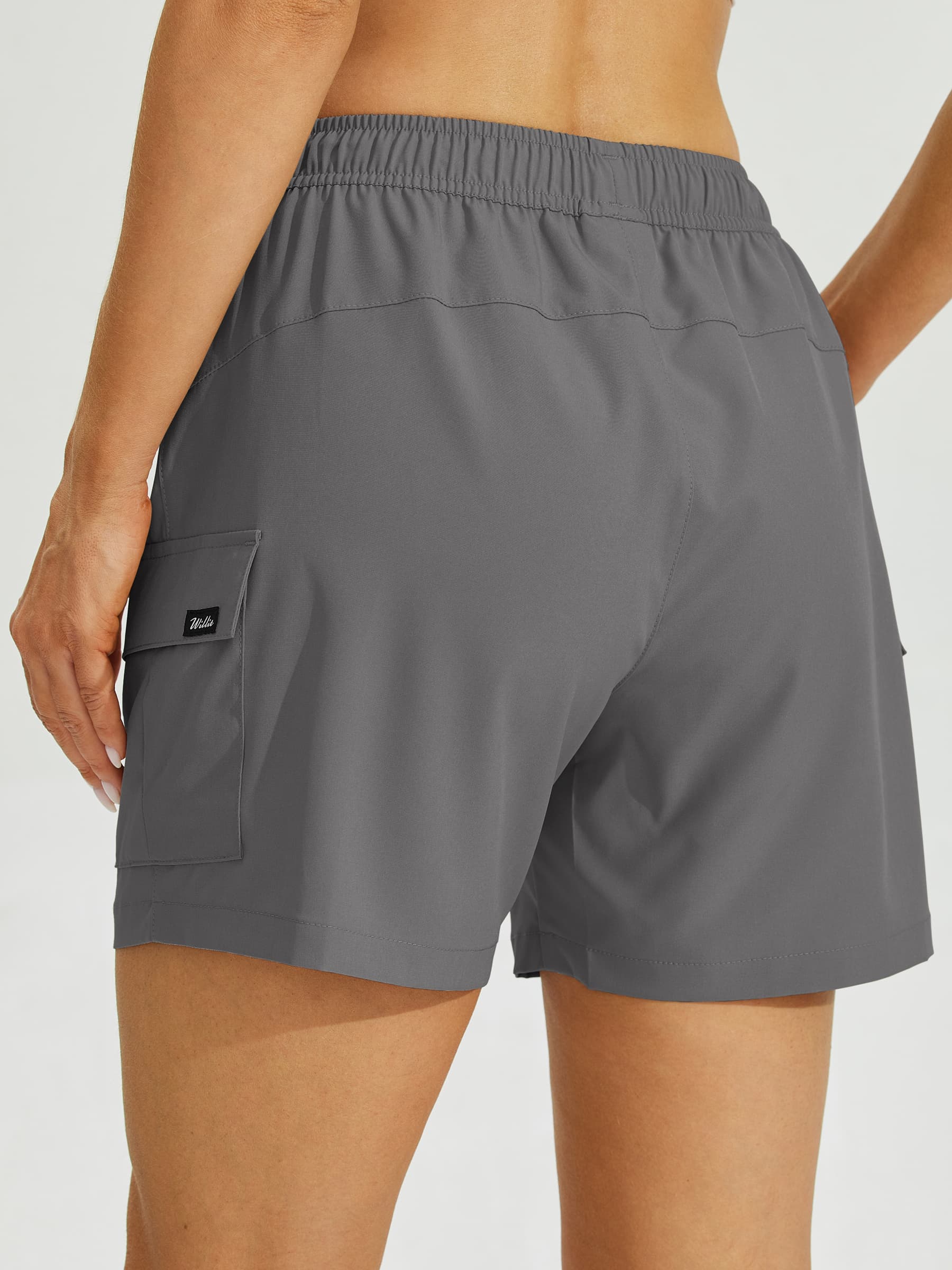 Willit Women's Hiking Workout Shorts in dark gray3