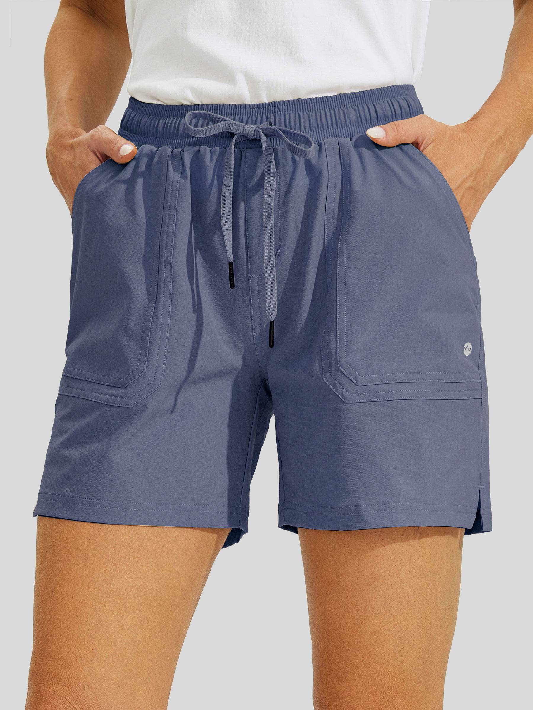 Willit Womens Stretch Shorts with Pockets in violet1