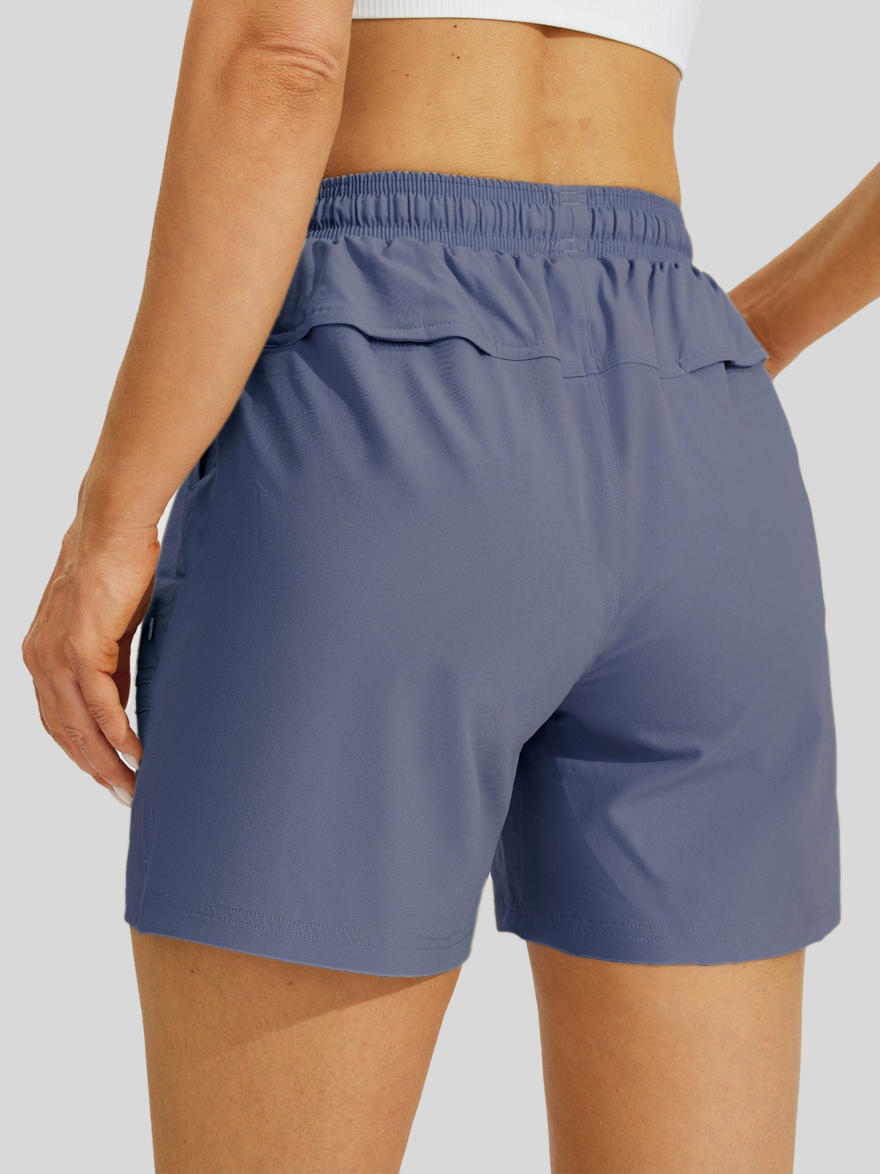 Willit Womens Stretch Shorts with Pockets in violet2