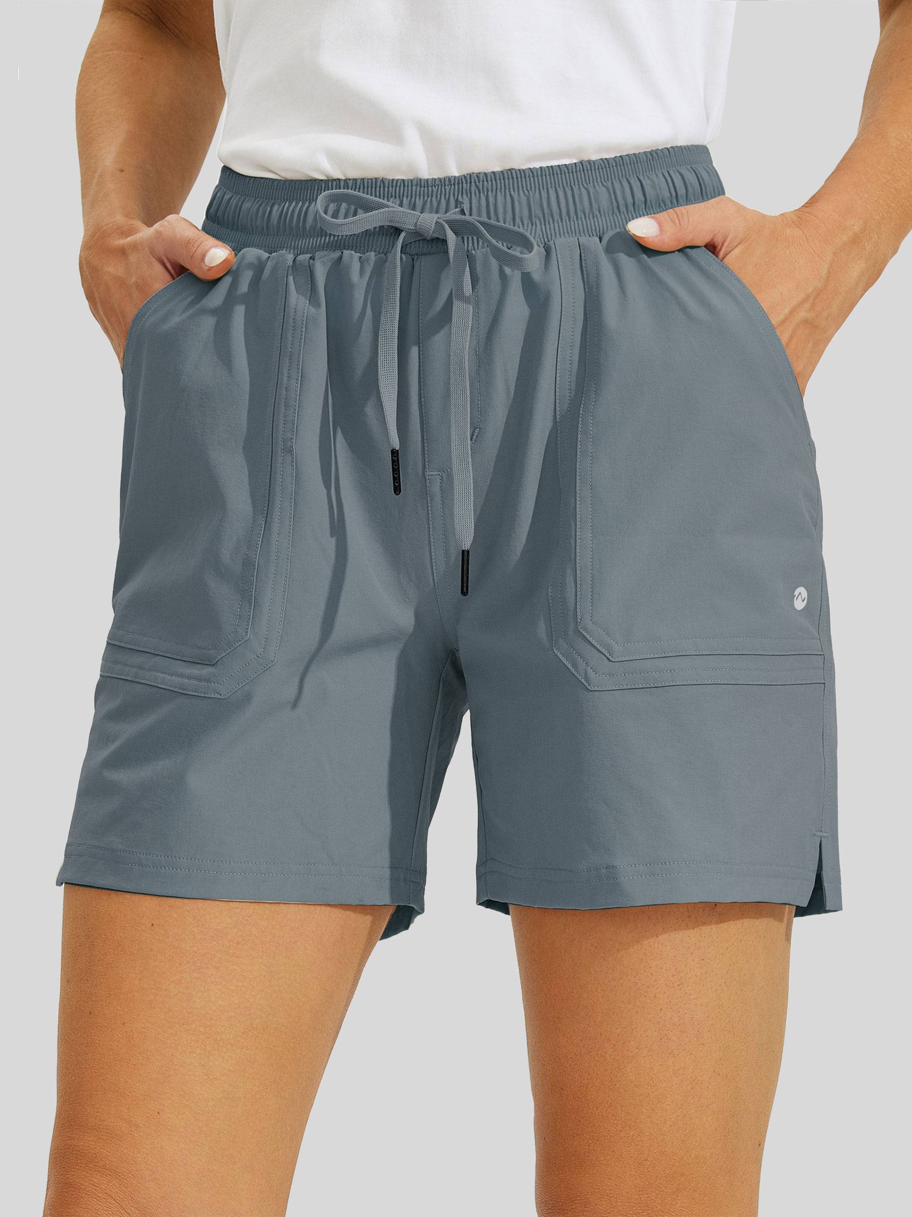 Willit Womens Stretch Shorts with Pockets in blue1