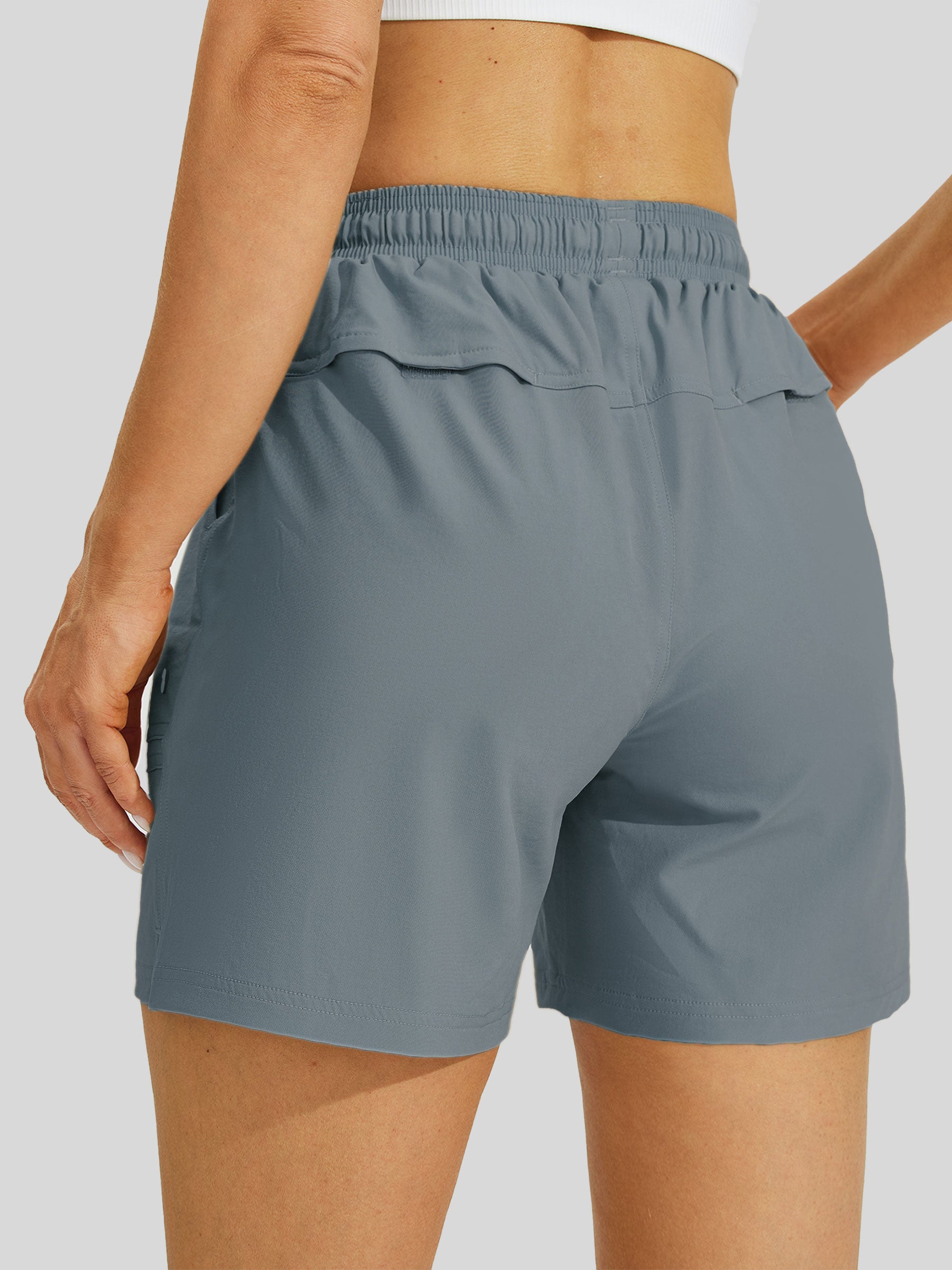 Willit Womens Stretch Shorts with Pockets in blue3