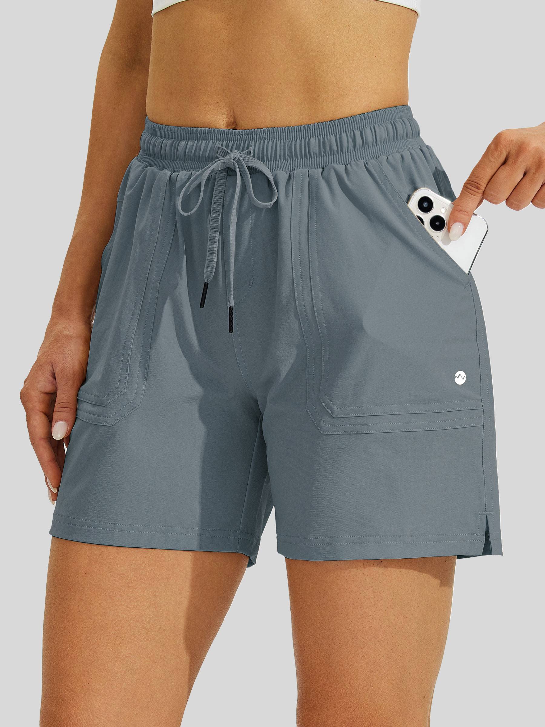 Willit Womens Stretch Shorts with Pockets in blue2