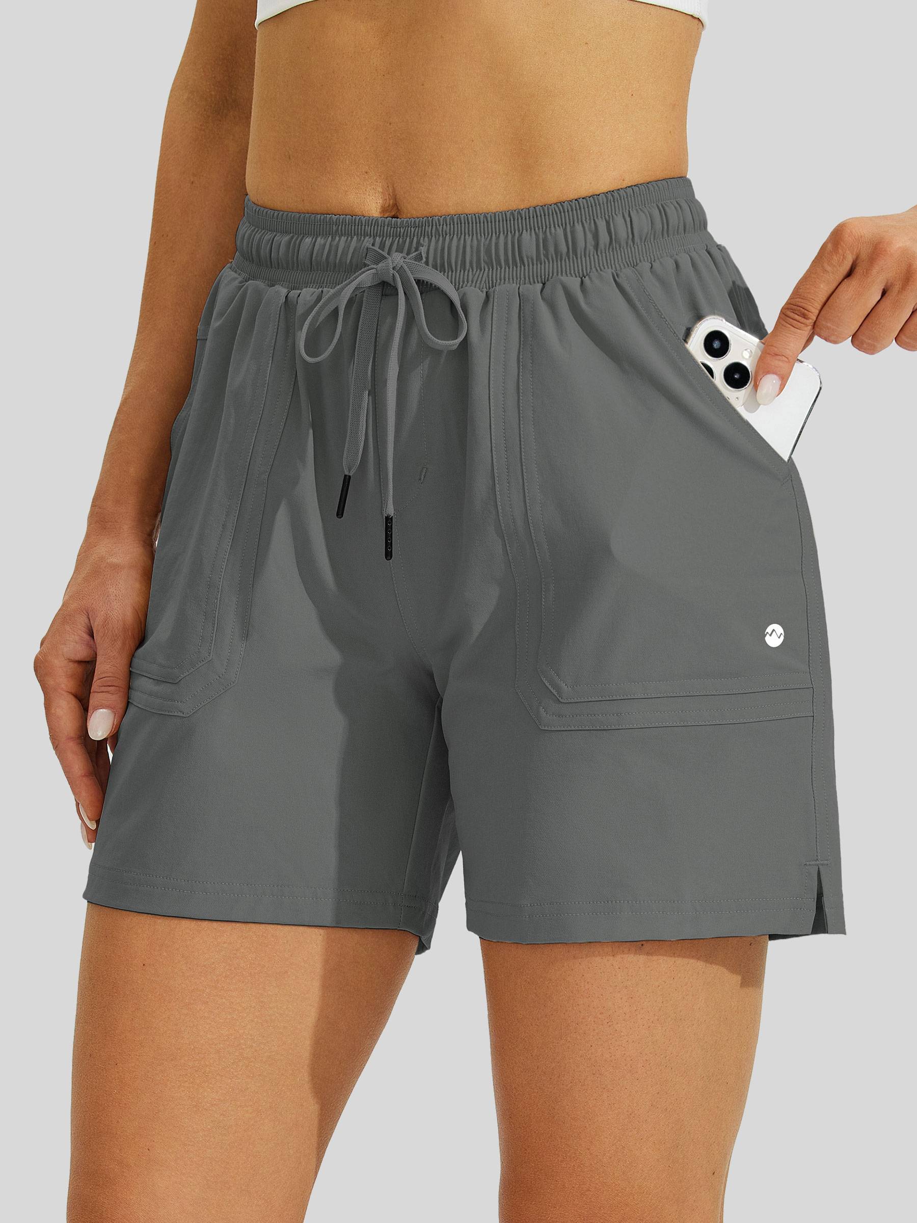 Willit Womens Stretch Shorts with Pockets in steel gray3