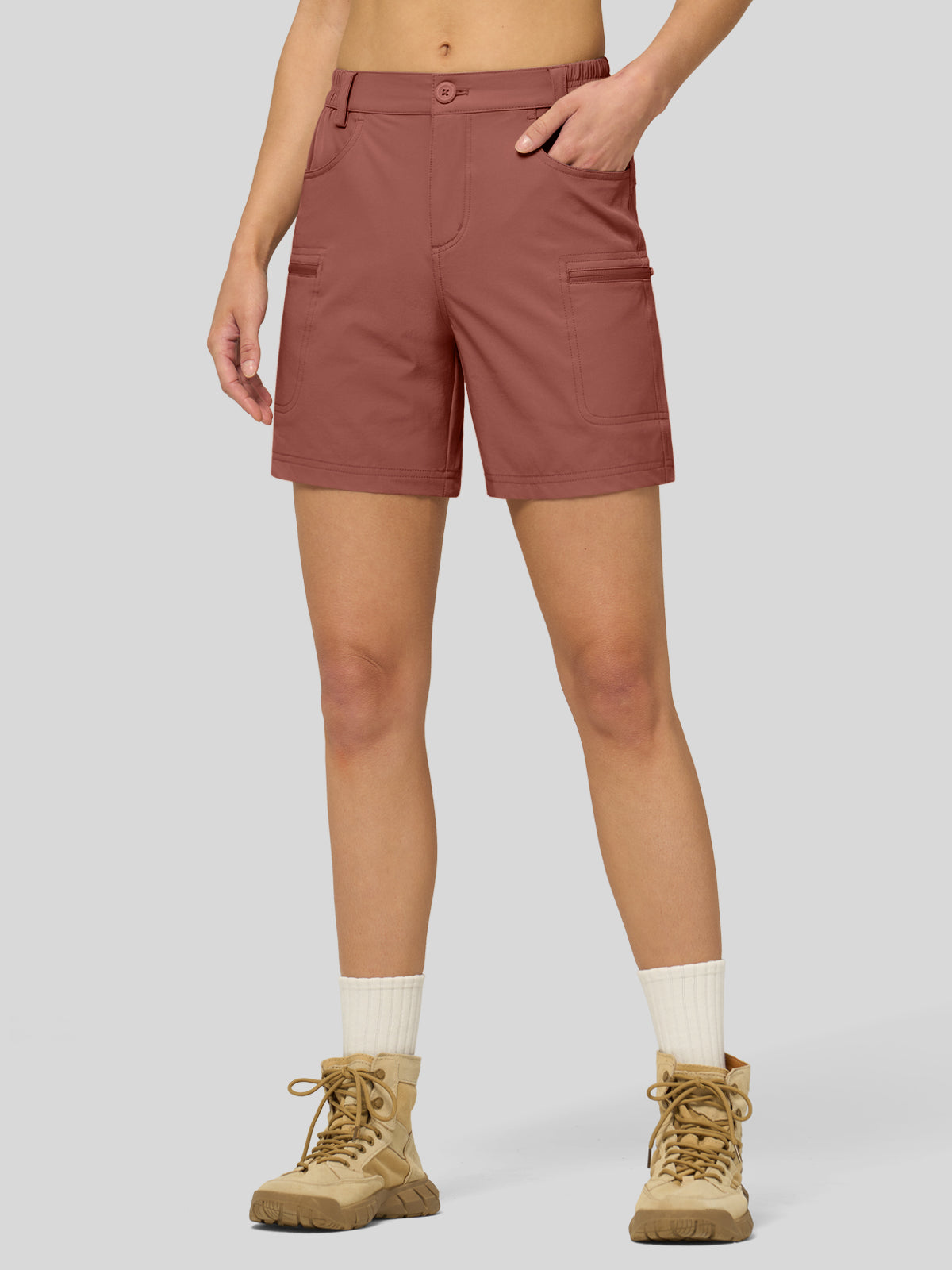 Willit Women's Hiking Shorts Quick Dry in cacao1