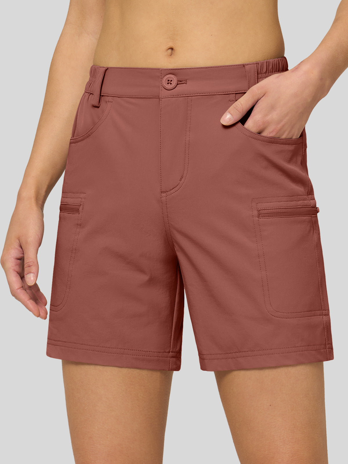 Willit Women's Hiking Shorts Quick Dry in cacao2