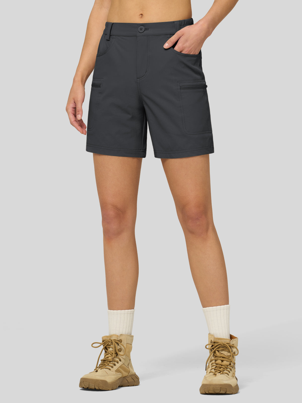Willit Women's Hiking Shorts Quick Dry in deep gray1