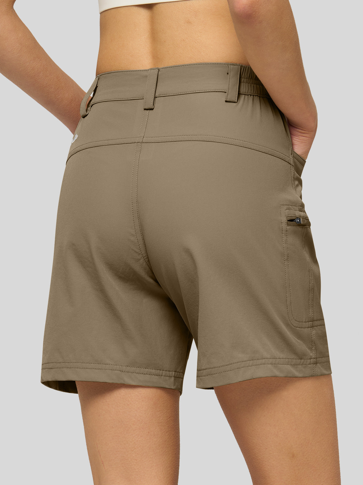 Willit Women's Hiking Shorts Quick Dry in deep khaki3