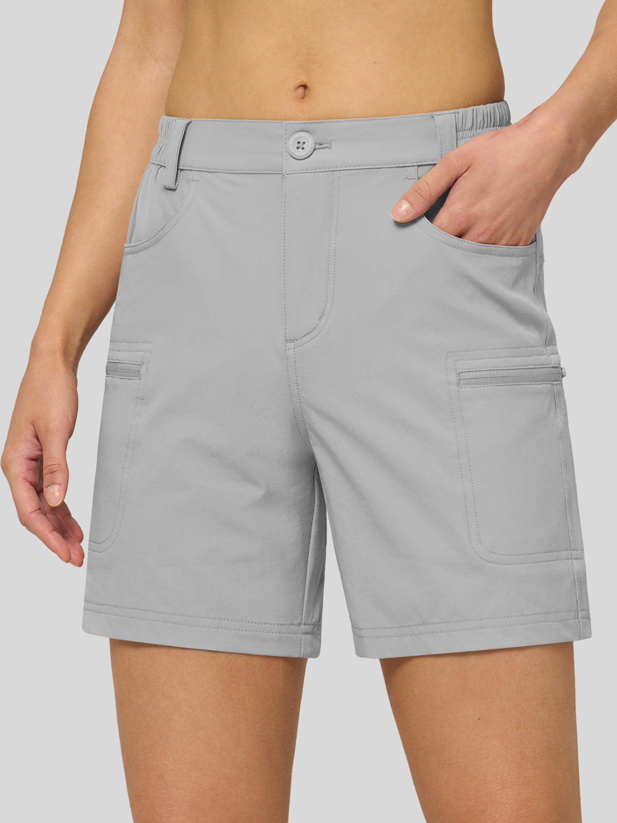 Willit Women's Hiking Shorts Quick Dry in light gray2