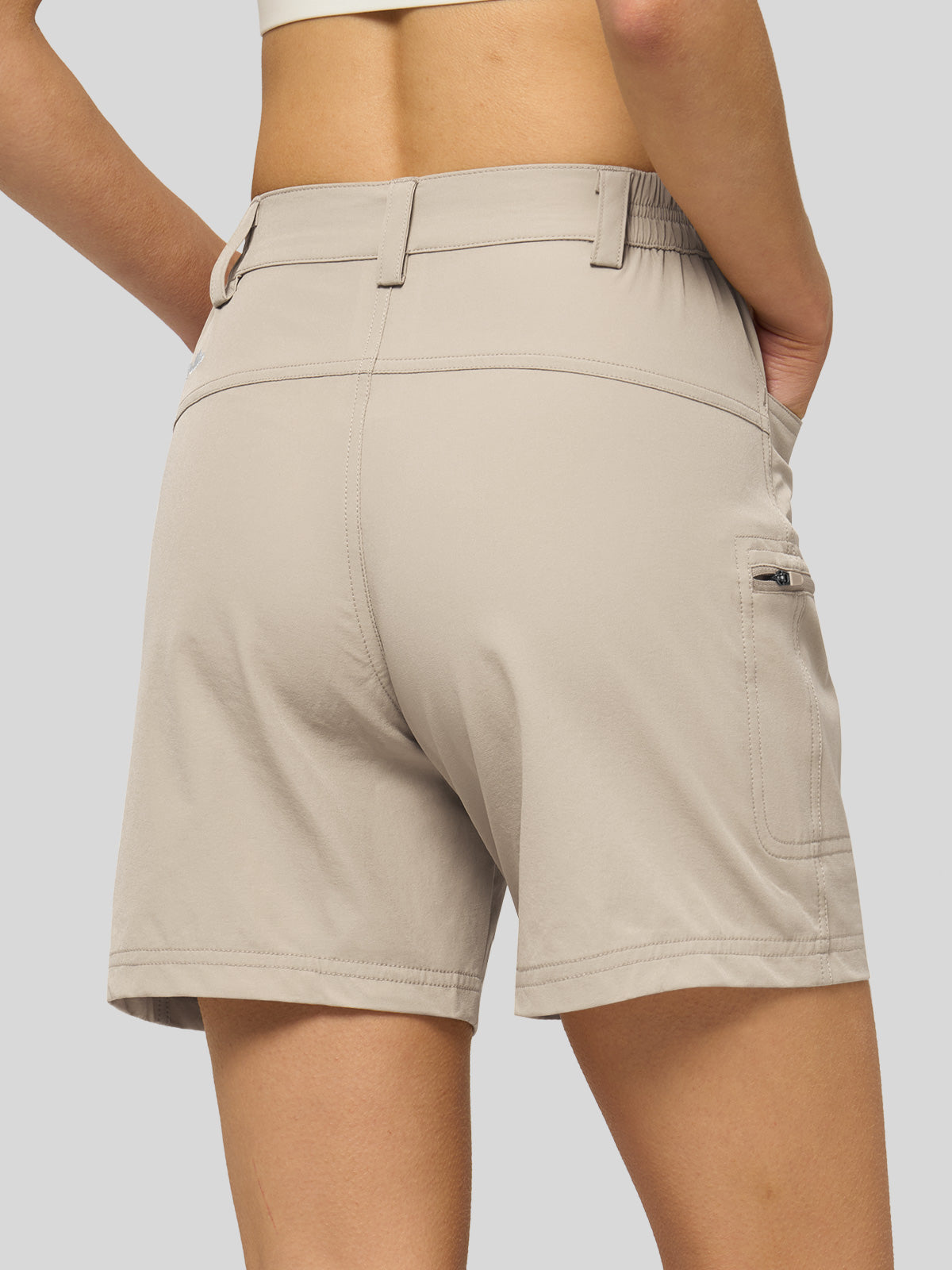 Willit Women's Hiking Shorts Quick Dry in light khaki3