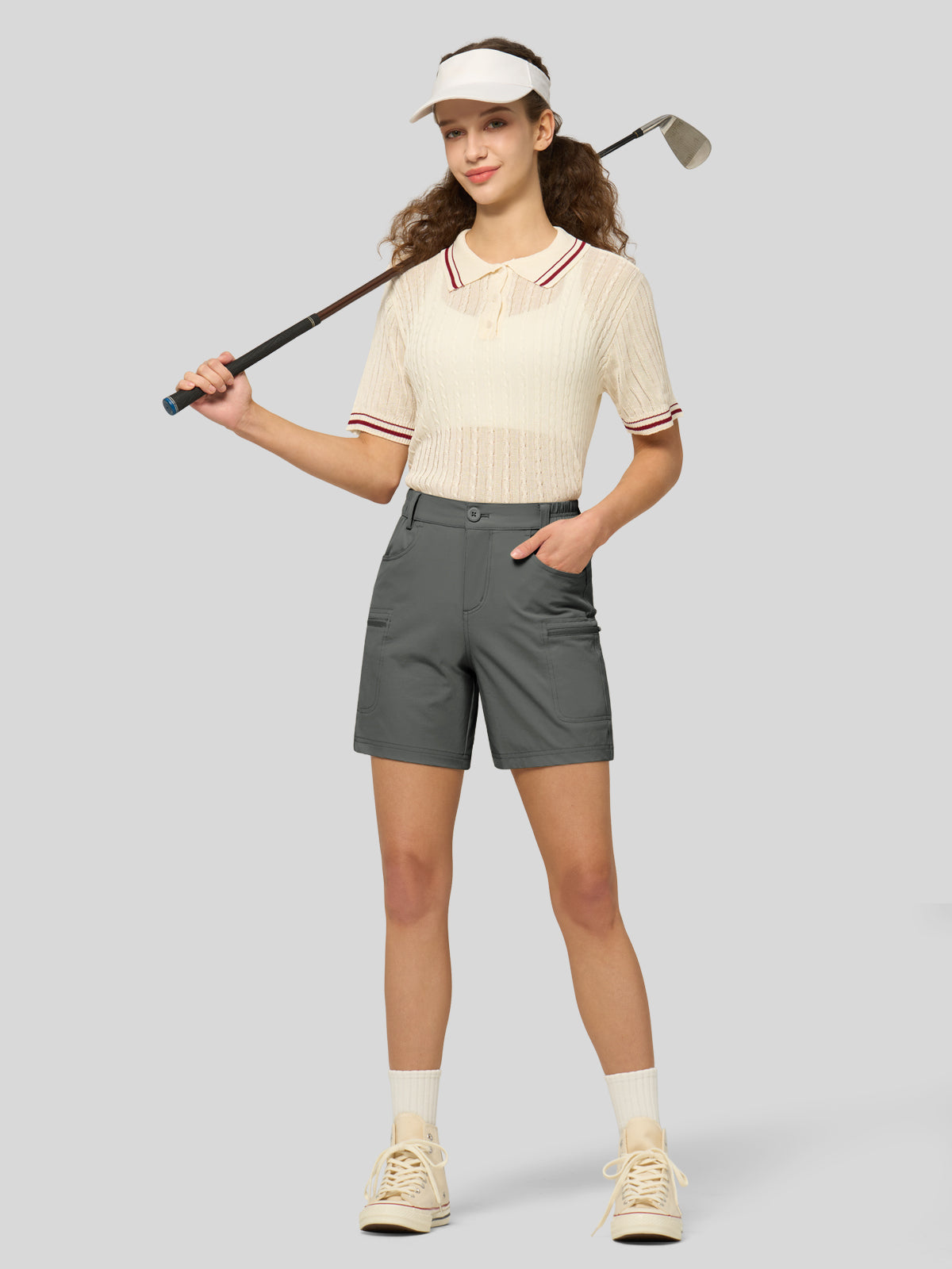 Willit Women's Hiking Shorts Quick Dry in steel gray4