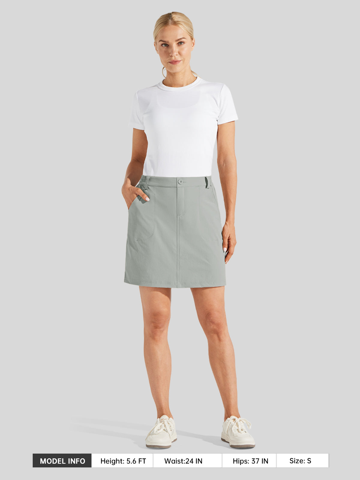 Willit Women's Lightweight Outdoor Skort_light gray