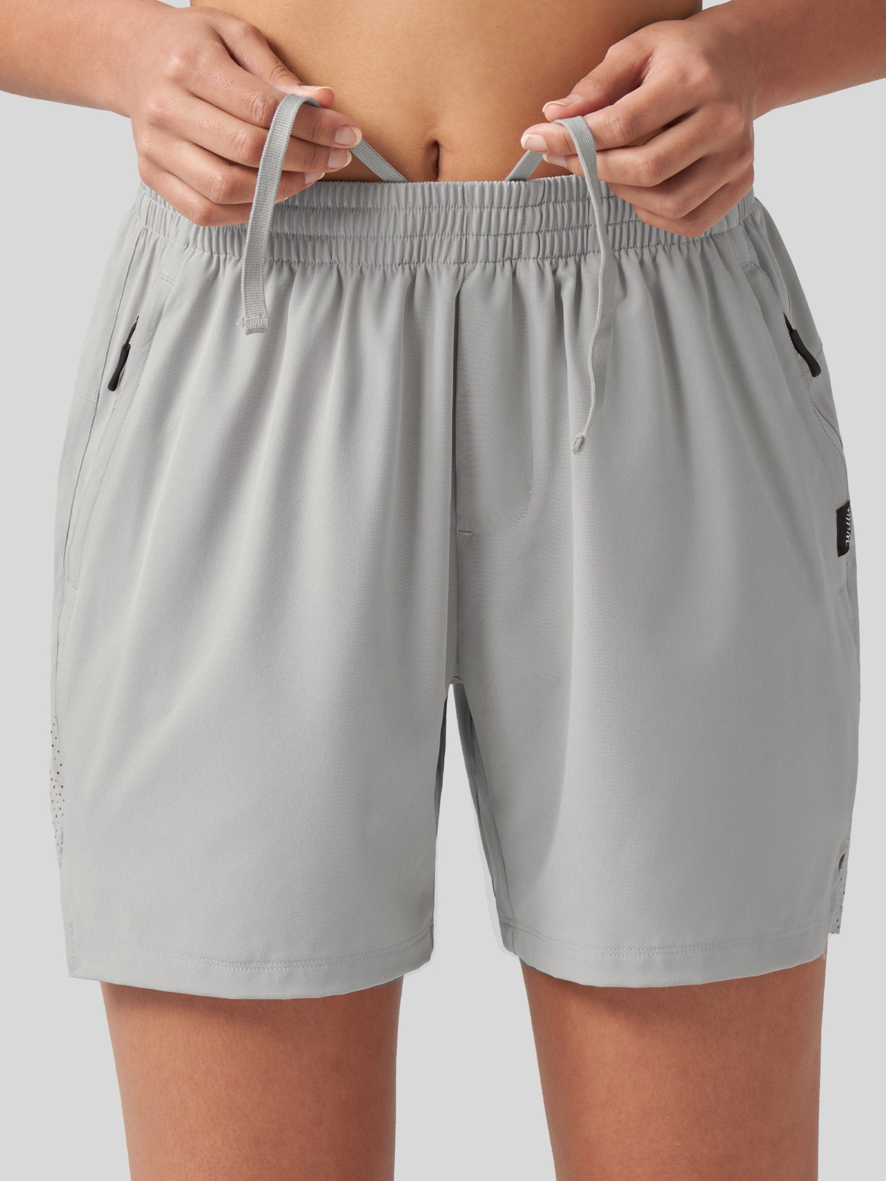Willit Women's Active Trek Shorts 7 Inch in light gray3
