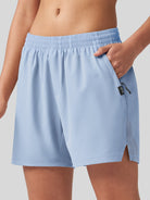 Willit Women's Active Trek Shorts 7 Inch in light blue1