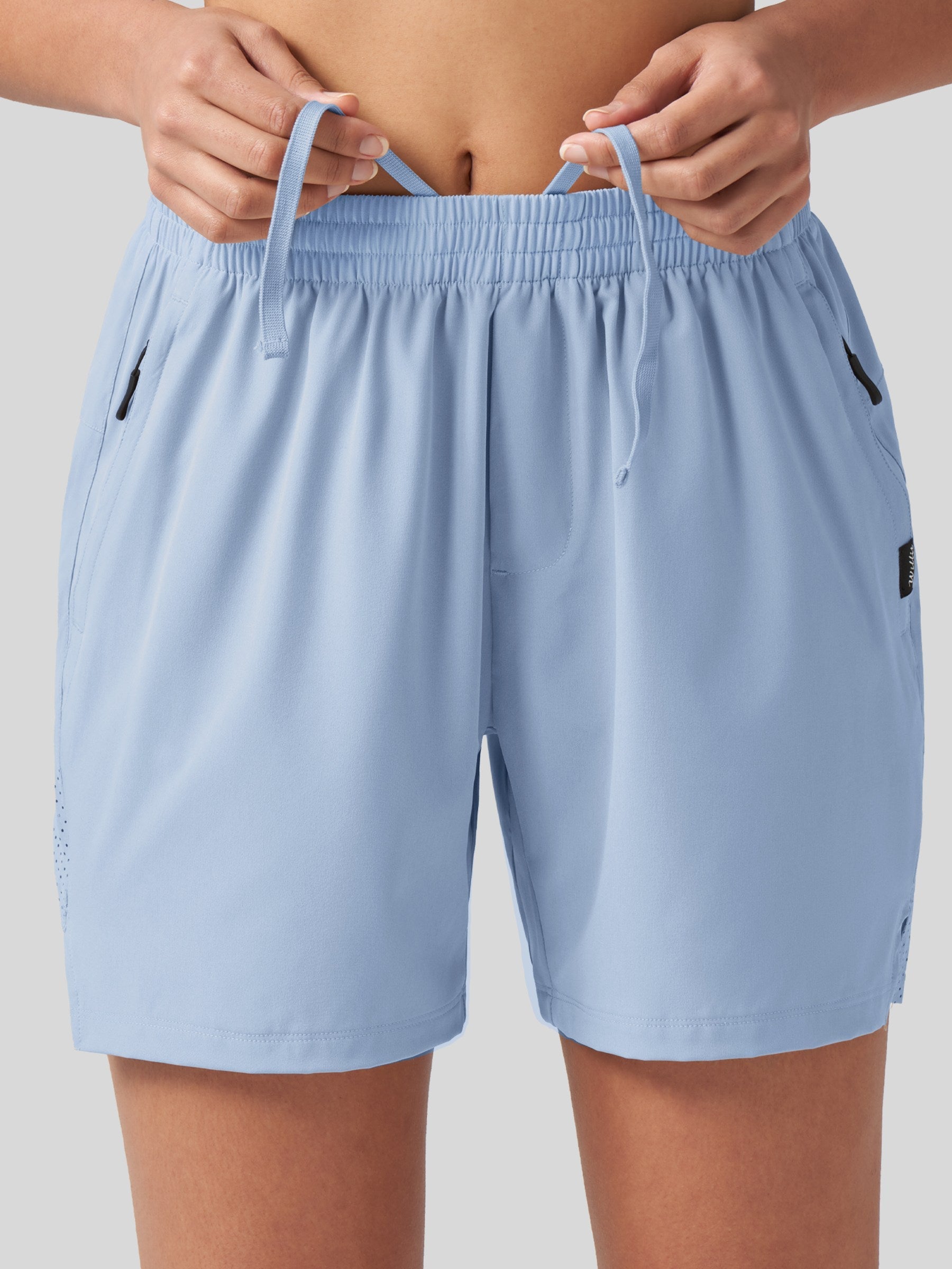 Willit Women's Active Trek Shorts 7 Inch in light blue3