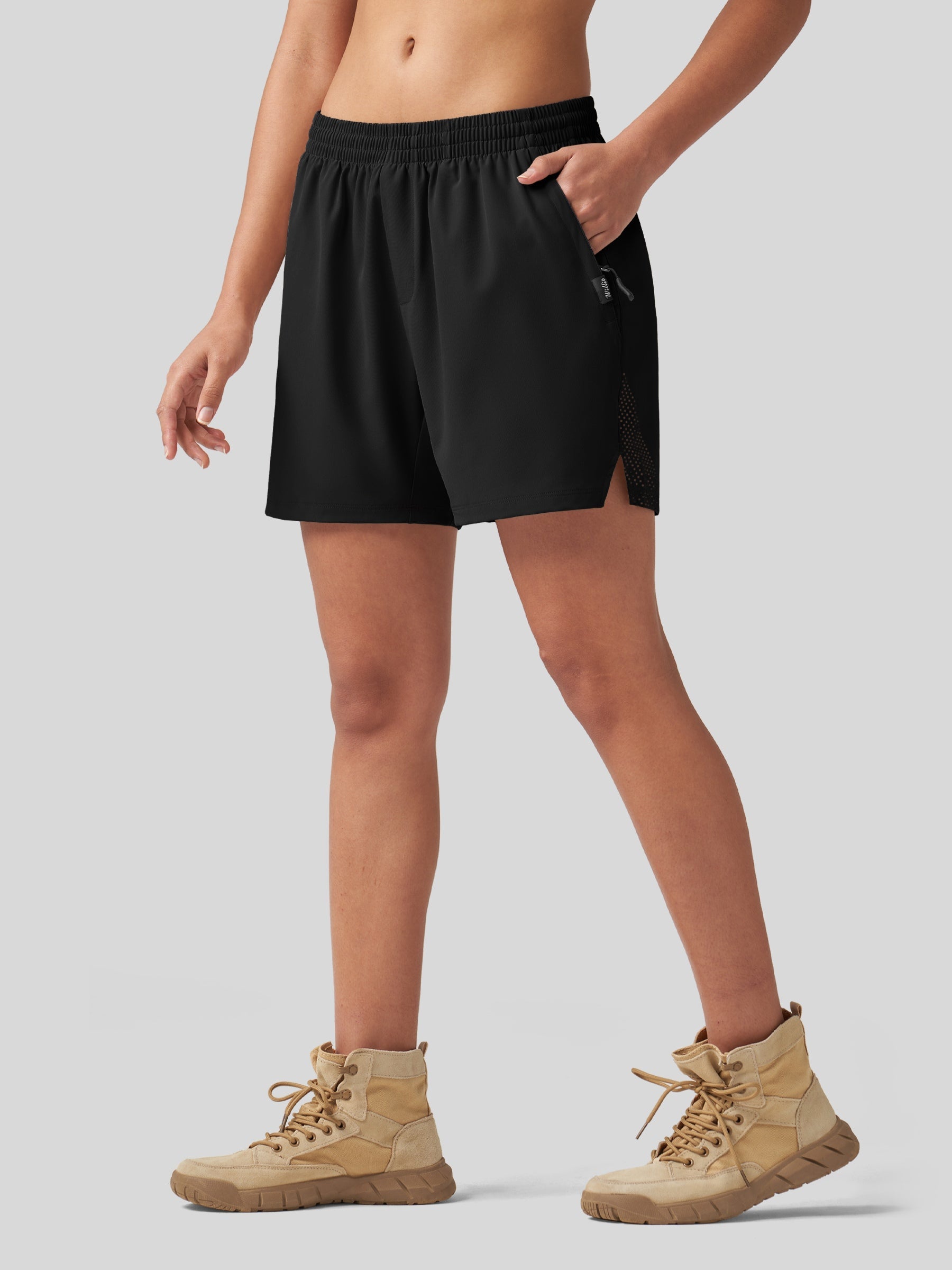 Willit Women's Active Trek Shorts 7 Inch in black 4