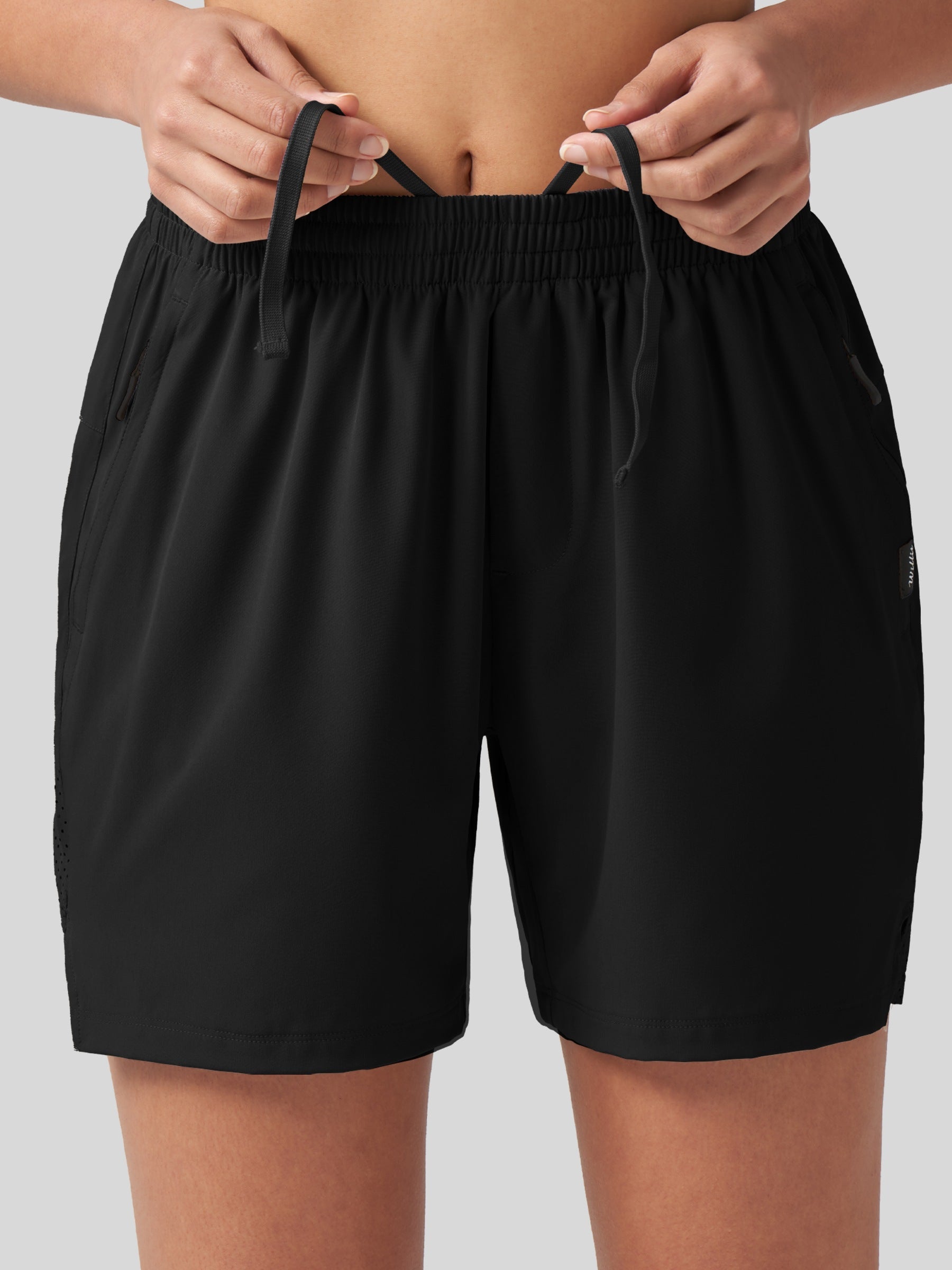 Willit Women's Active Trek Shorts 7 Inch in black 3