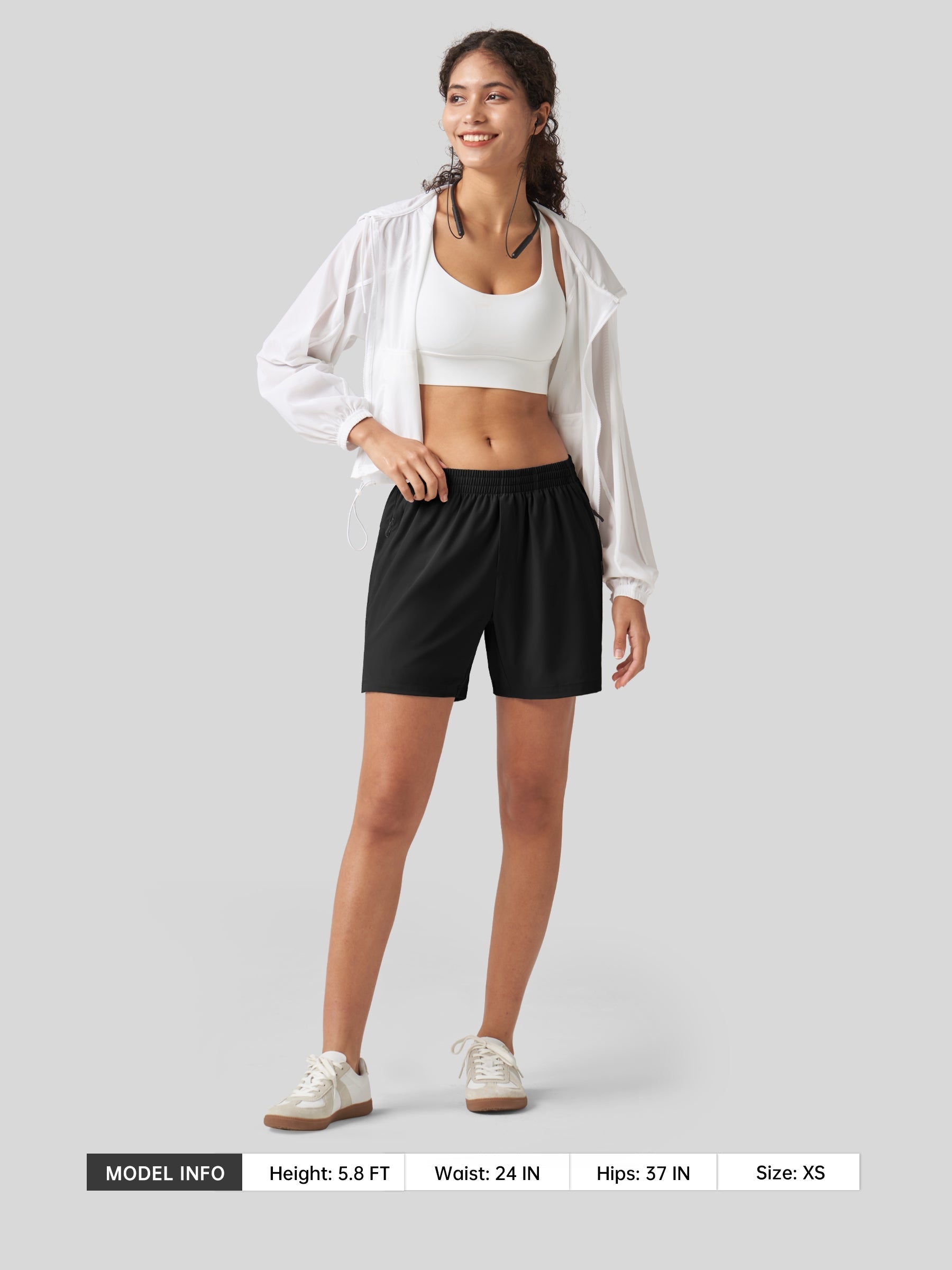 Willit Women's Active Trek Shorts 7 Inch in black 6